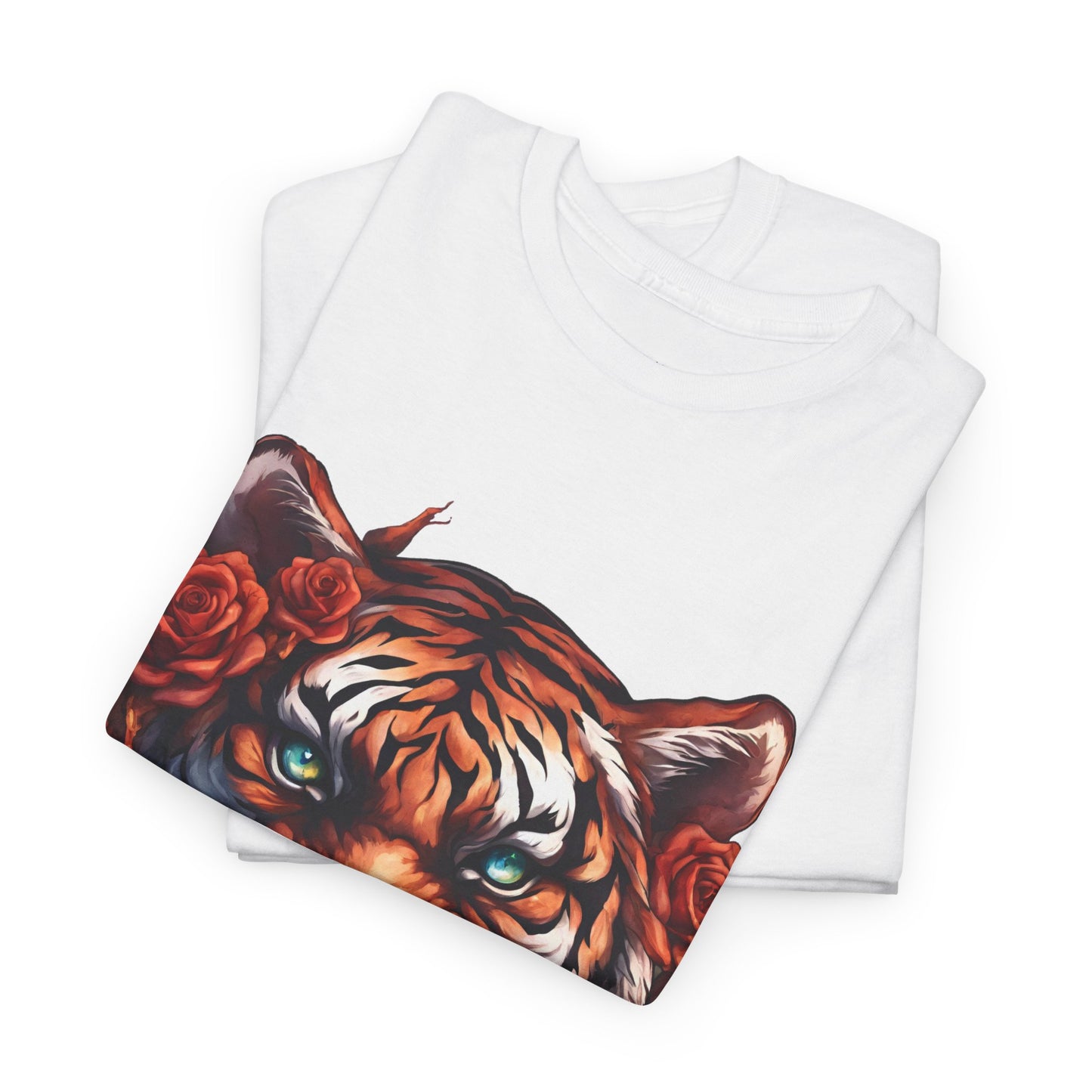 Tiger Flames and Roses T-Shirt Flashlander