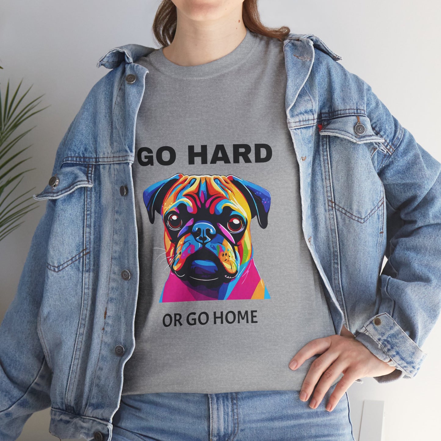 Pug Dog Pop Art  - Go Hard Or Go Home Flashlander Gym Shirt