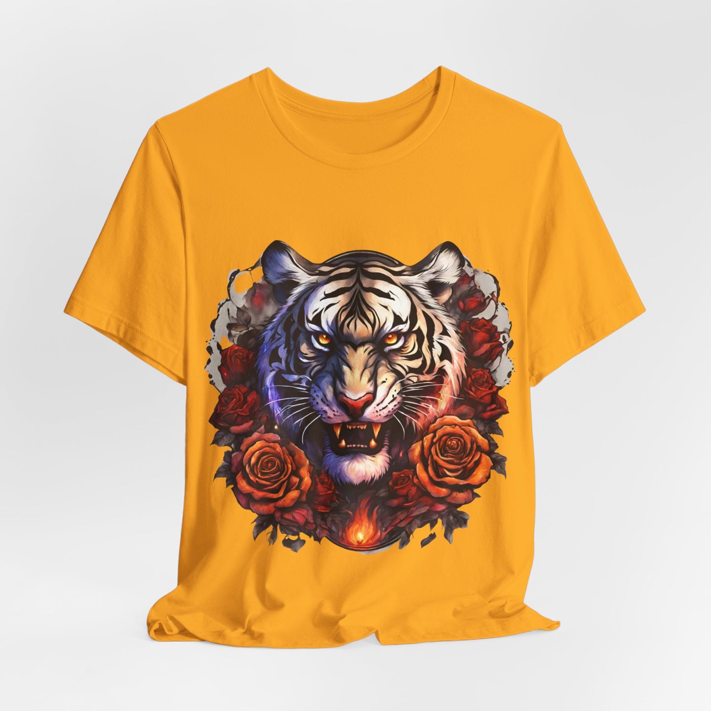 White Tiger Flames Flashlander Gym Shirt