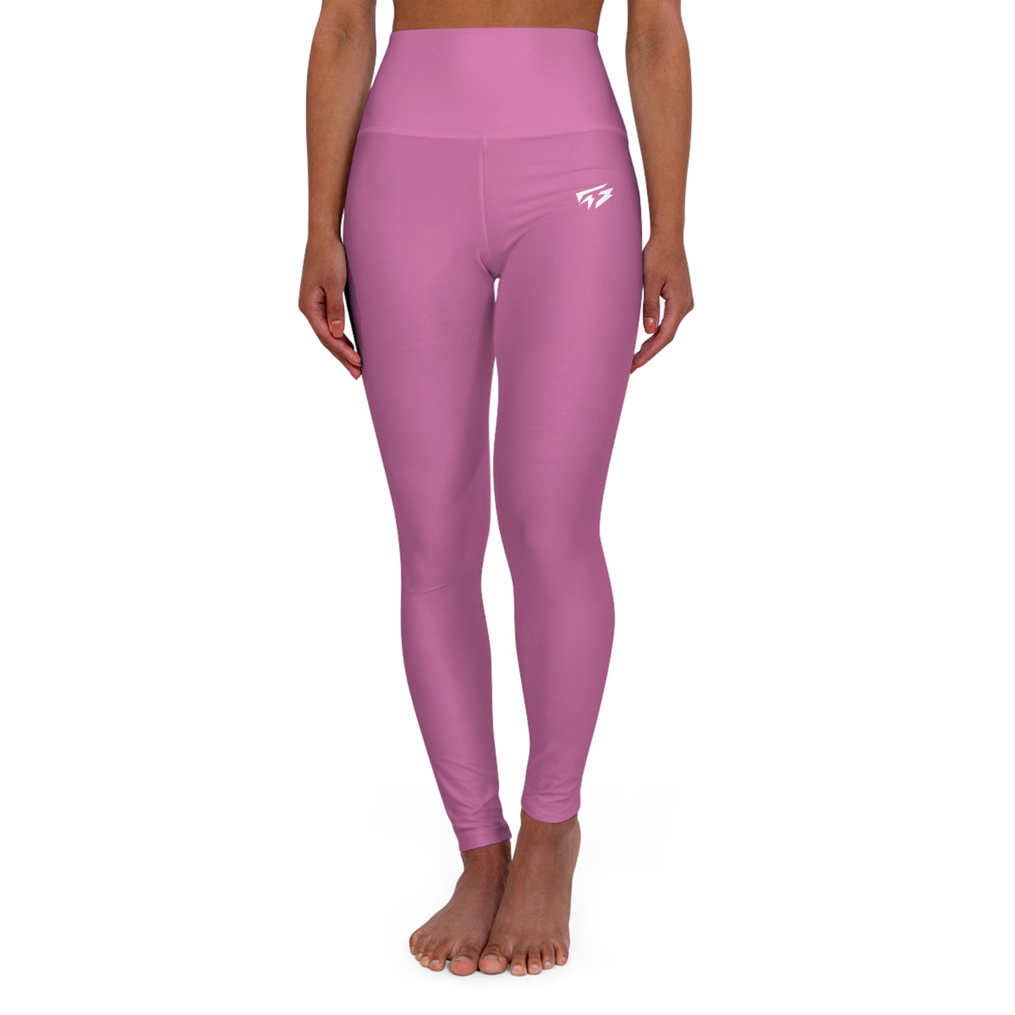 Mallas de yoga de cintura alta Zen de Flashlander Sportswear en rosa claro (AOP)