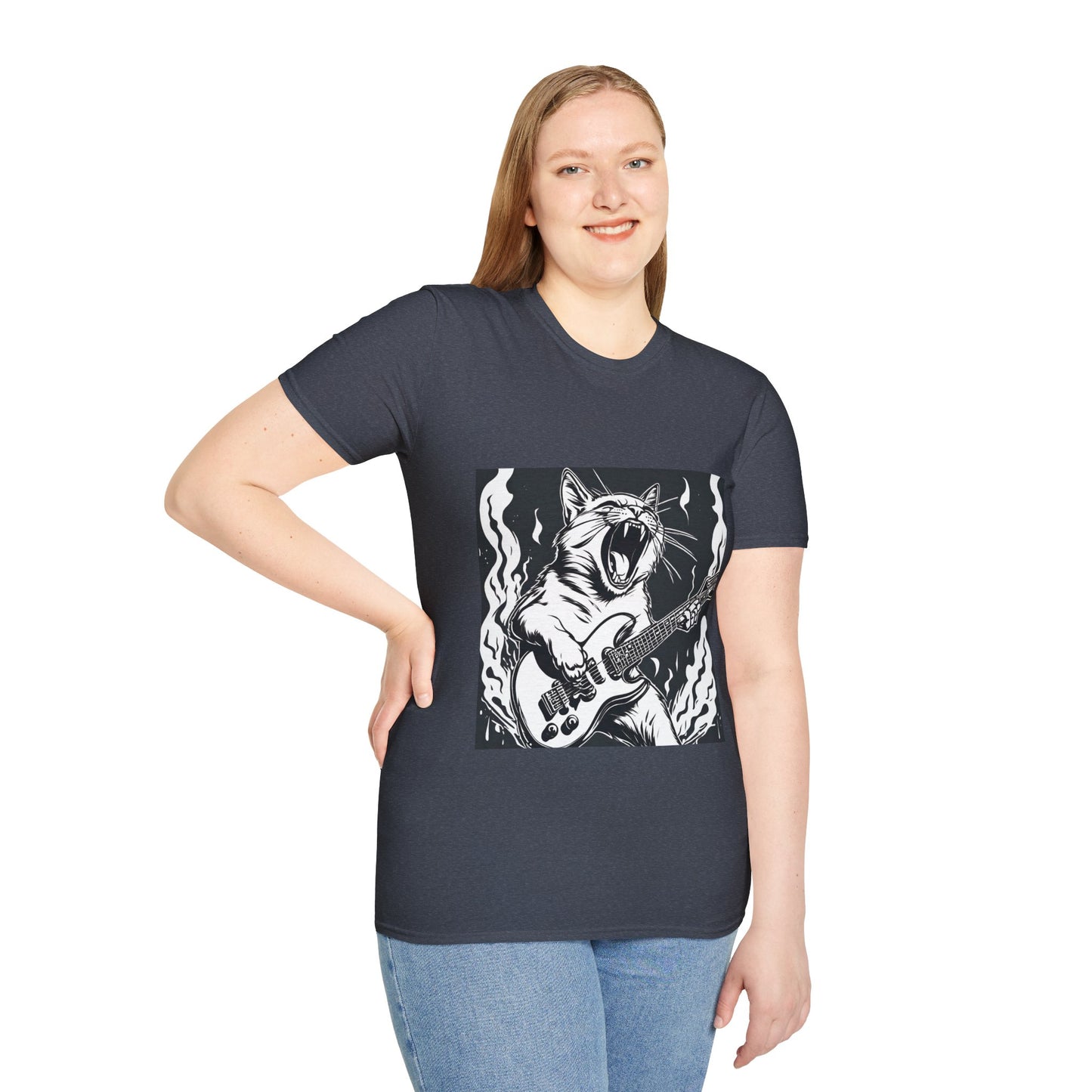 Cat Playing Guitar Flashlander Gym Shirt