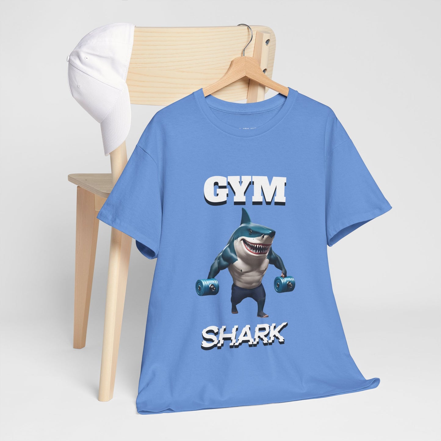 Gym Shark Performance Shirt Flashlander Cotton Unisex Charcoal Black Graphic Tee