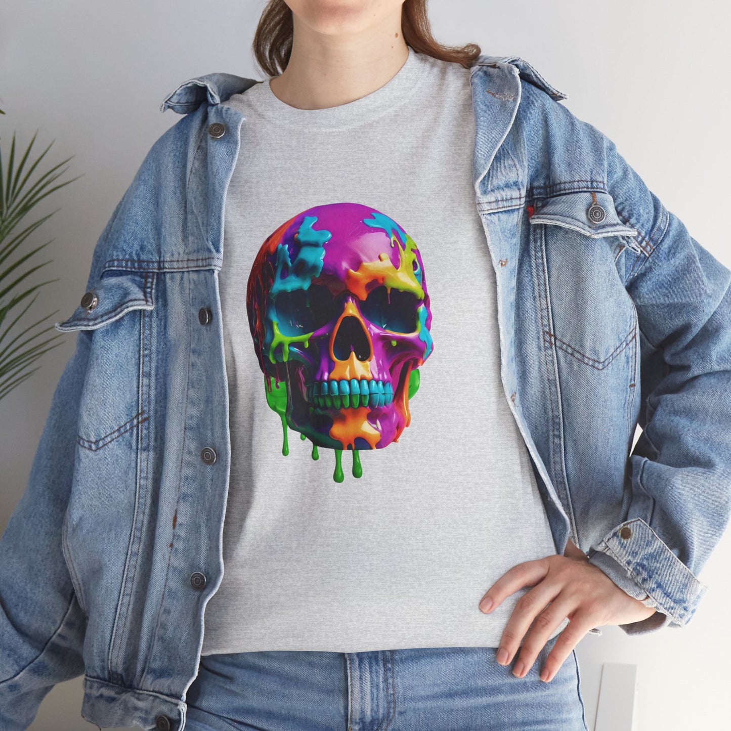 Camiseta con calavera de fusión de neón Flashlander