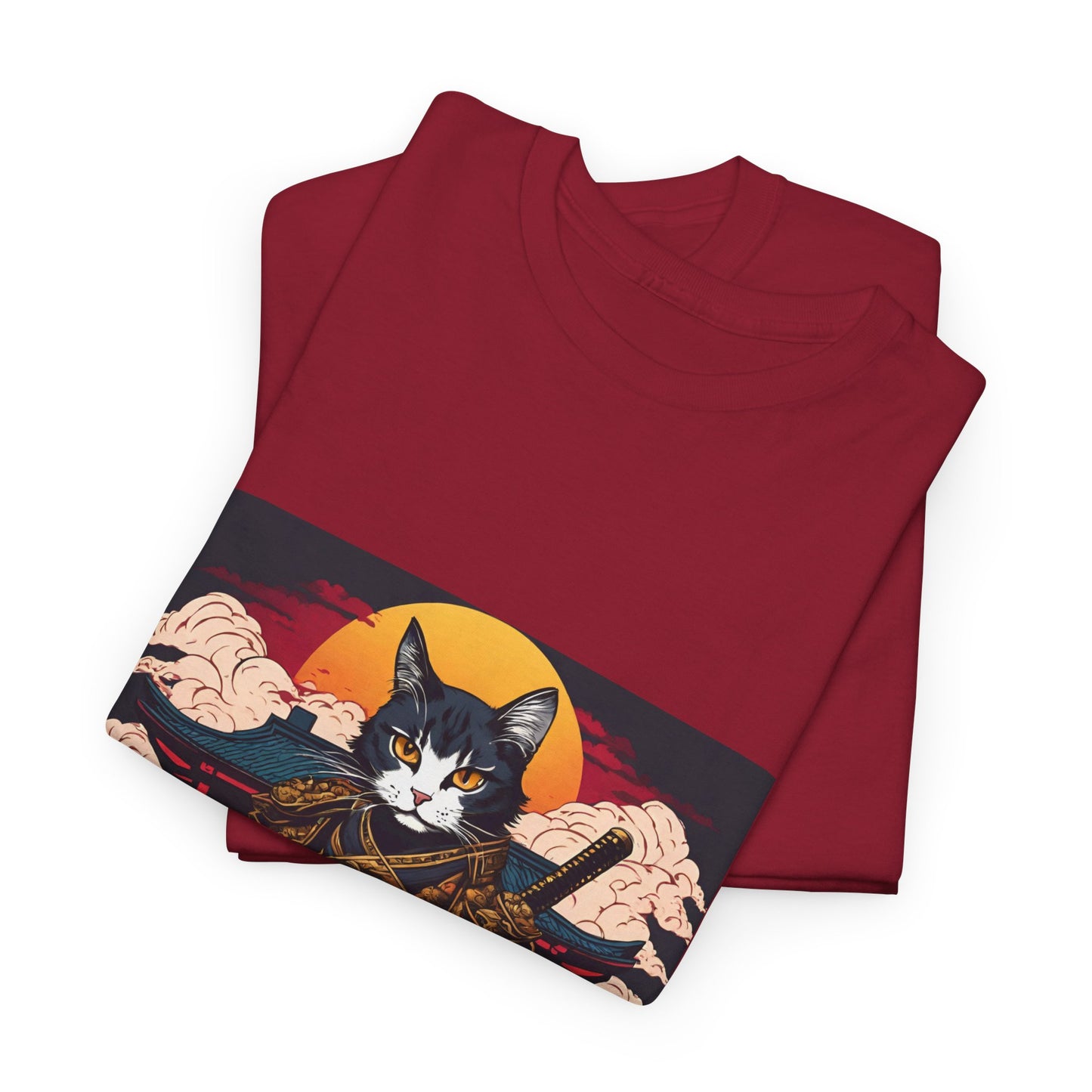 Samurai Cat Cartoon Anime - Flashlander Gym Shirt