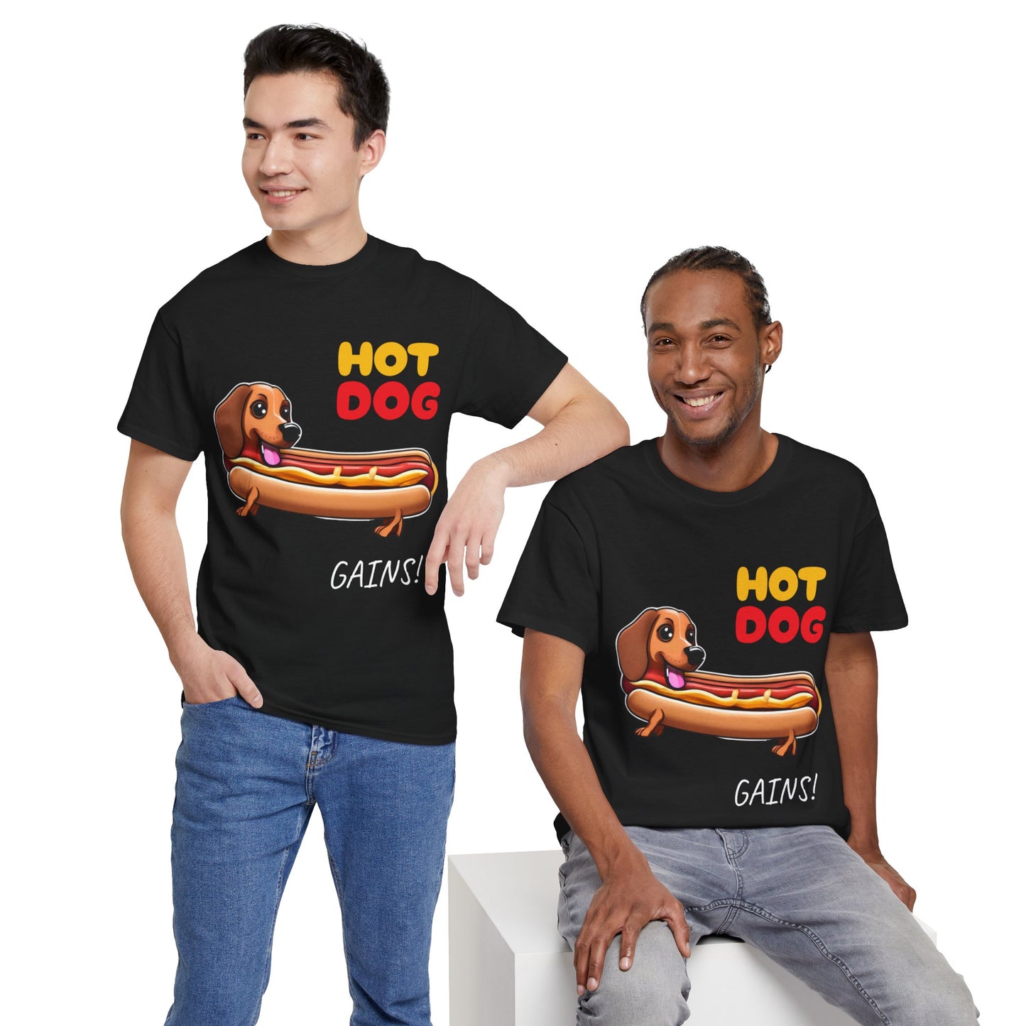 Hot Dog Gains Dachshund Dog - Flashlander Gym Shirt