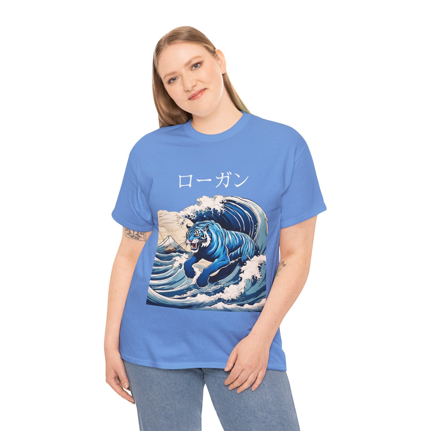 Tiger in Japanese Waves - Custom Japanese Name Flashlander Gym Shirt