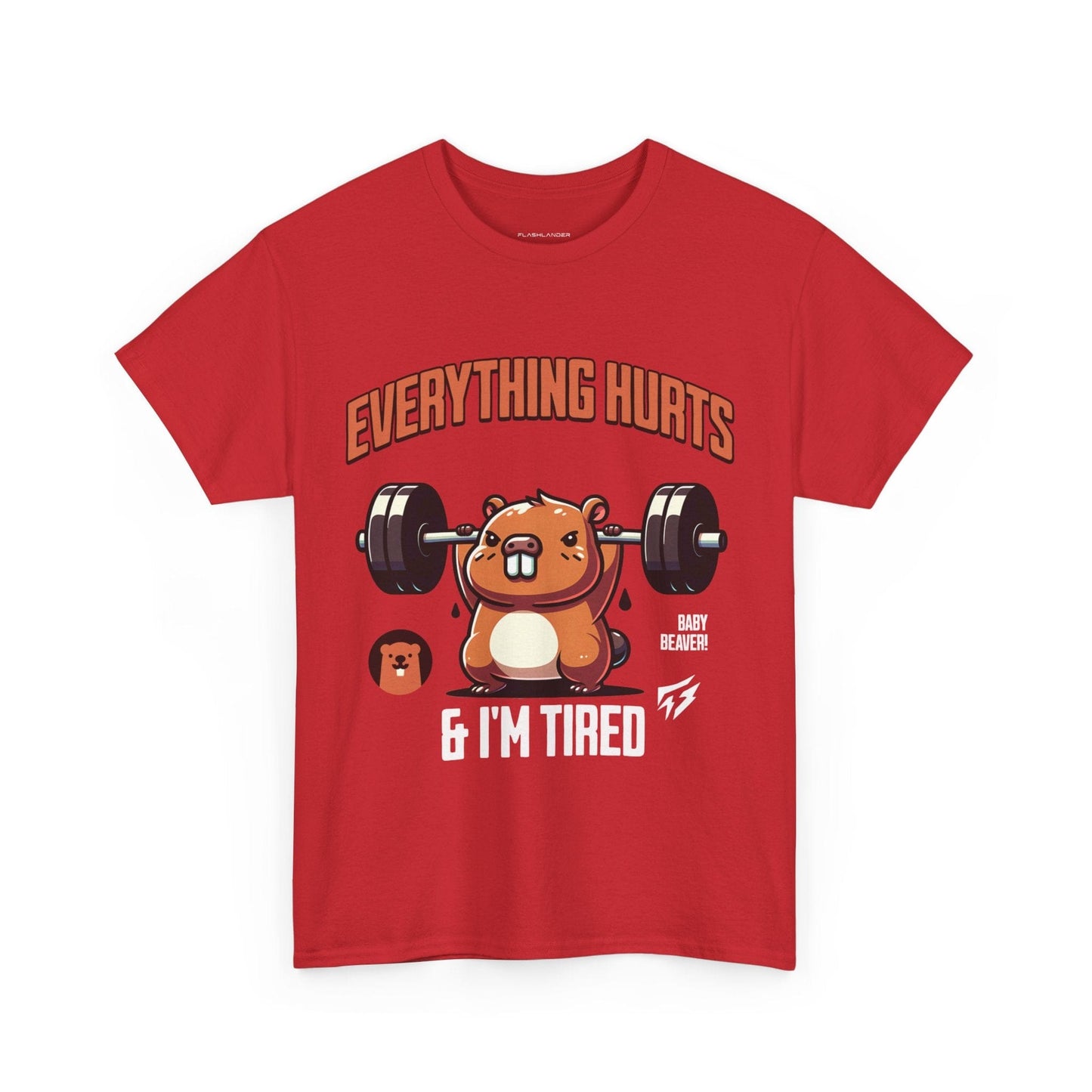 T-shirt de sport Beaver Everything Hurts &amp; I'm Tired T-shirt de sport Flashlander en coton unisexe noir anthracite T-shirt graphique de performance