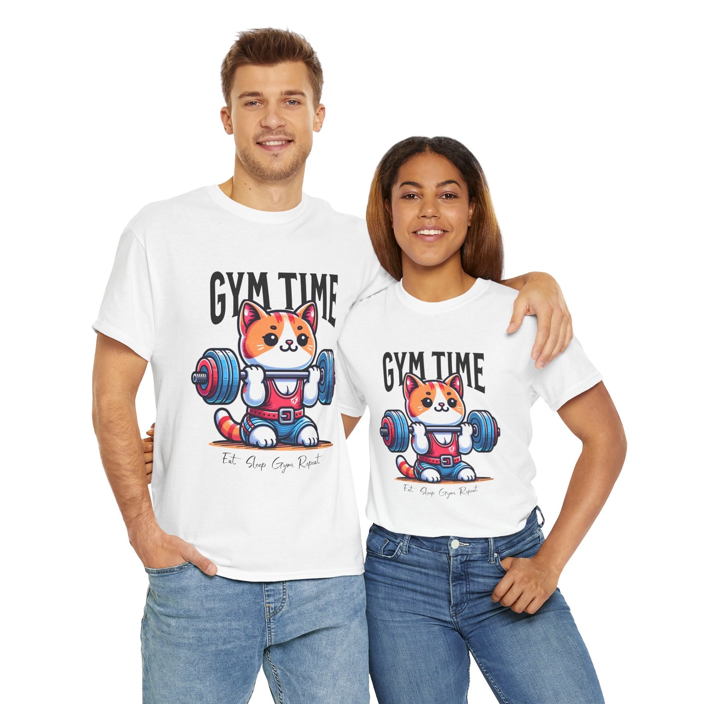 Cute Cat Gym Time Shirt Flashlander Graphic Tee