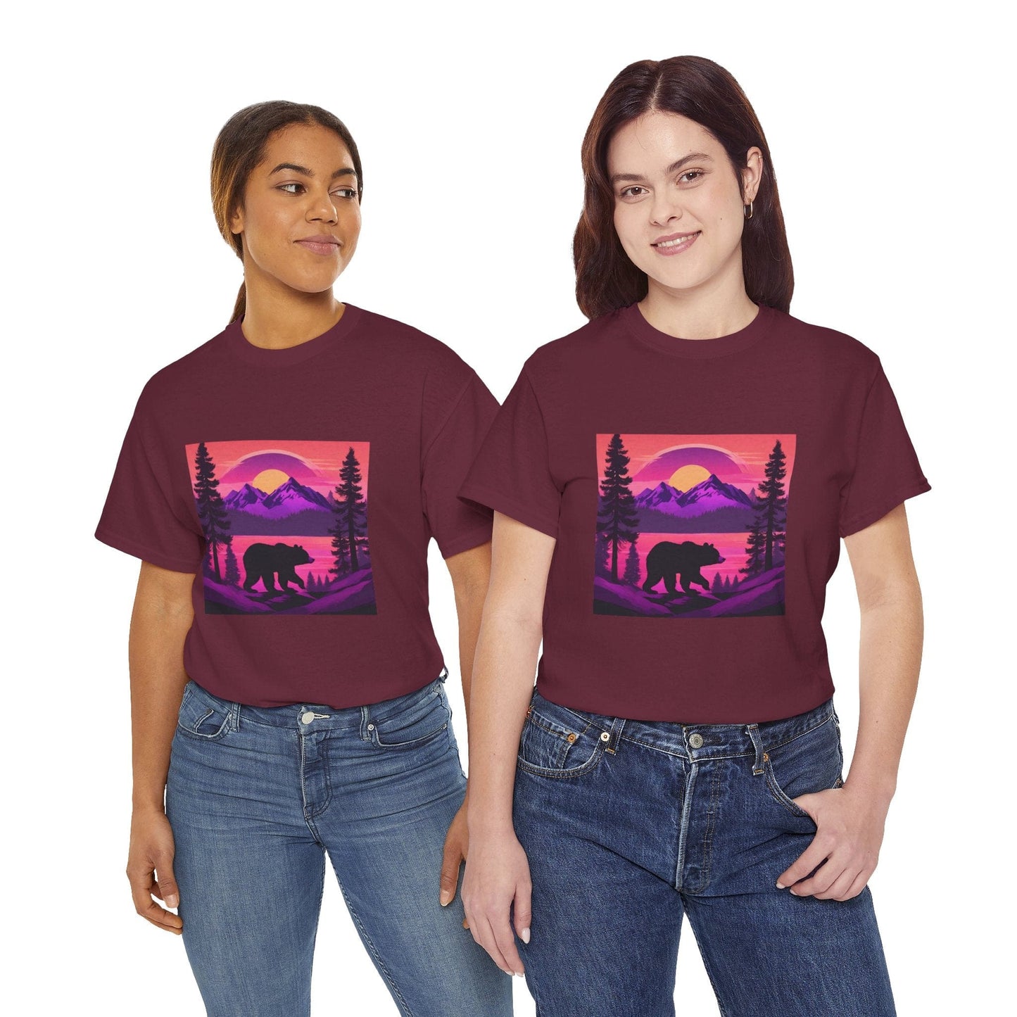 Bear Majestic Sunset Graphic Tee Flashlander