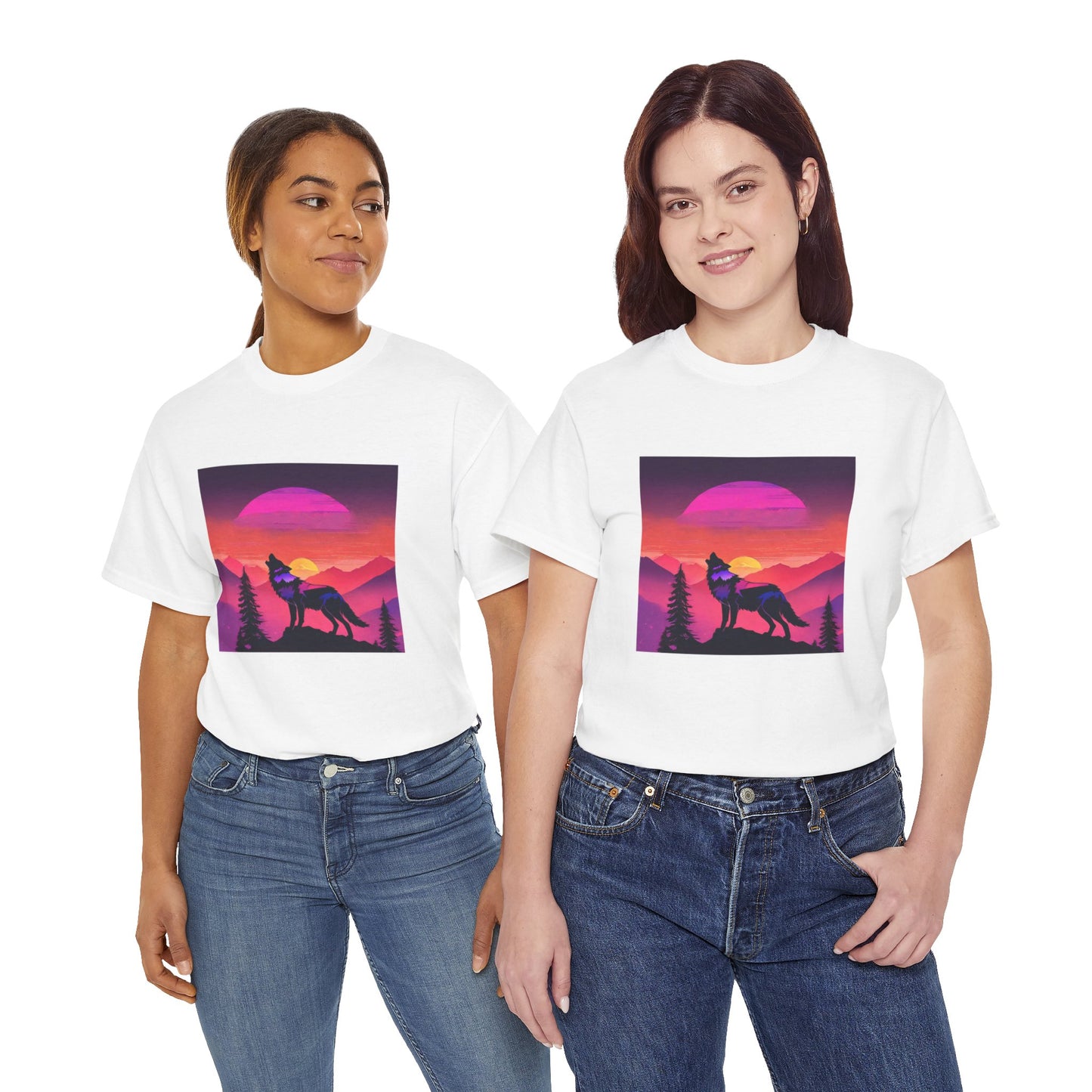 Wolf Majestic Sunset Gaphic Tee Flashlander