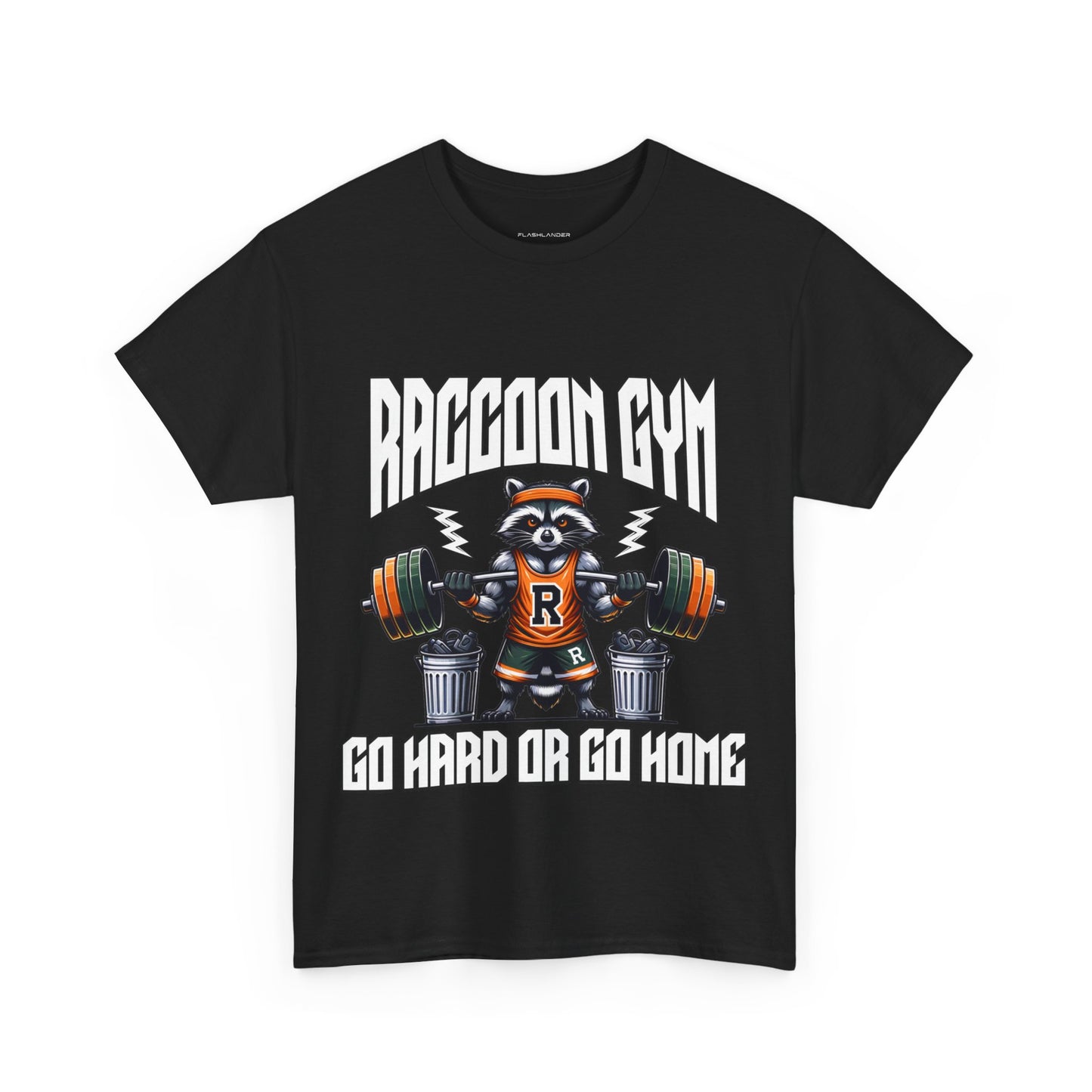 Raccoon Bodybuilder Shirt Flashlander Go Hard or Go Home Gym T-Shirt Cotton Unisex Graphic Tee