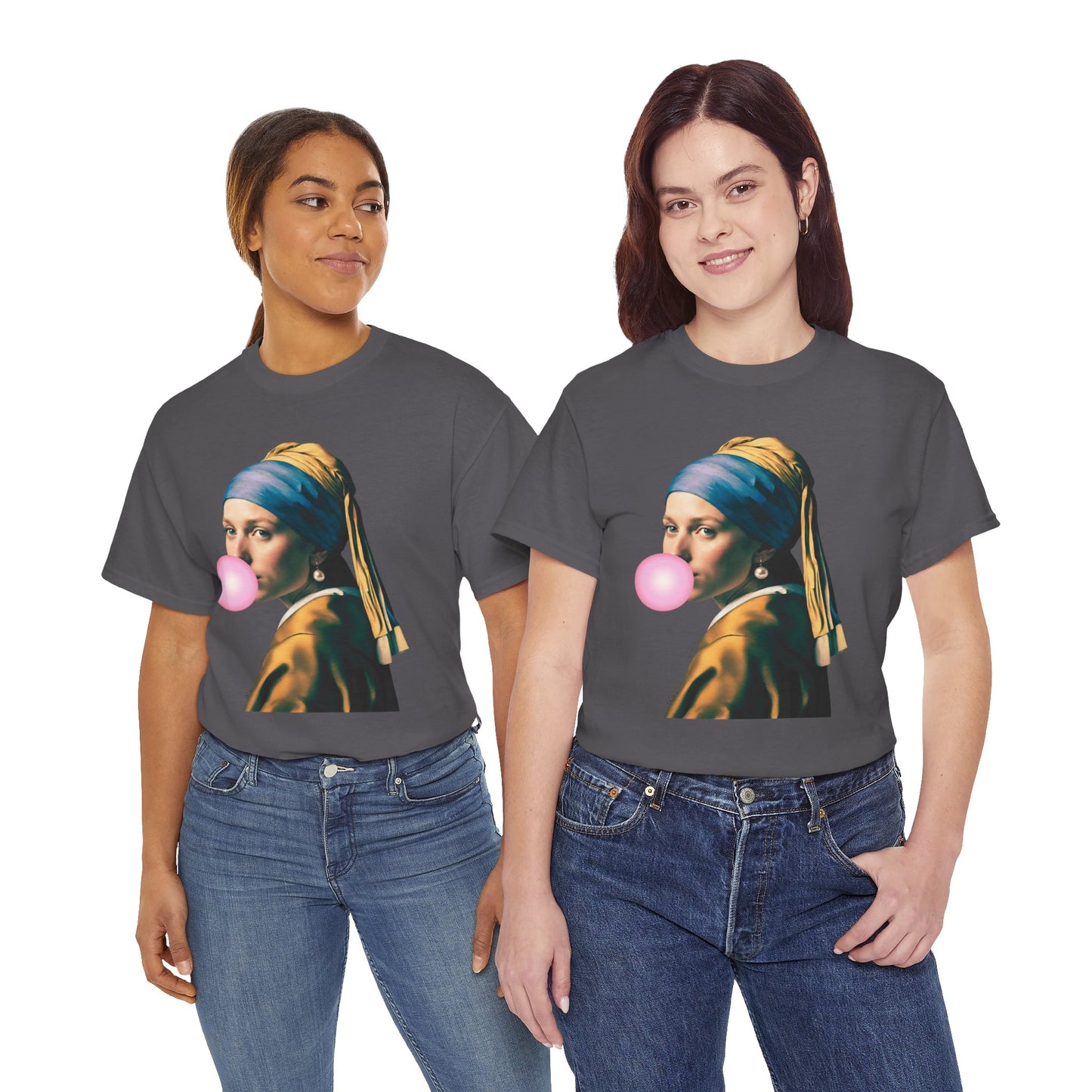 Bubble Gum Girl with a Pearl Earring Johannes Vermeer - Flashlander Gym Shirt