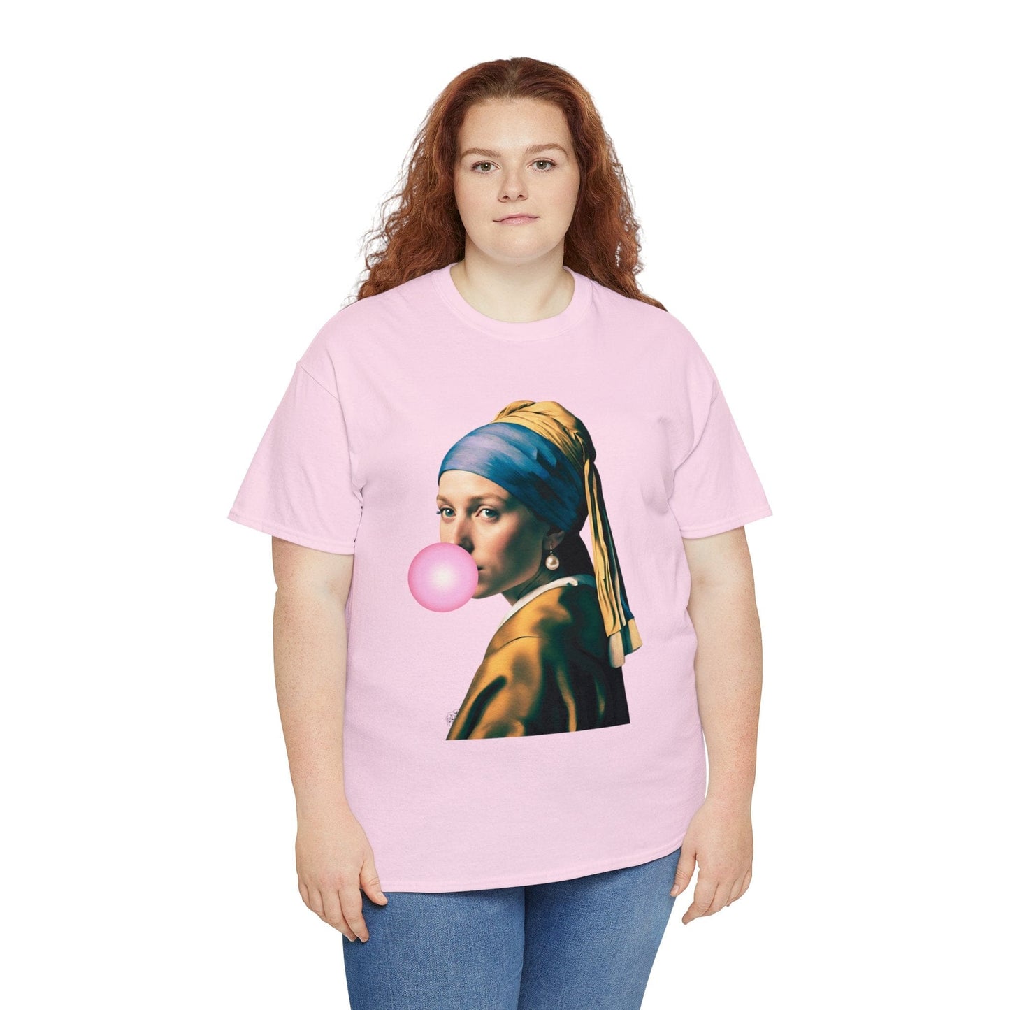 Bubble Gum Girl with a Pearl Earring T-Shirt Aesthetic Shirt Johannes Vermeer Girl with a Pearl Earring T-Shirt Vintage Art Unisex Shirt by Flashlander