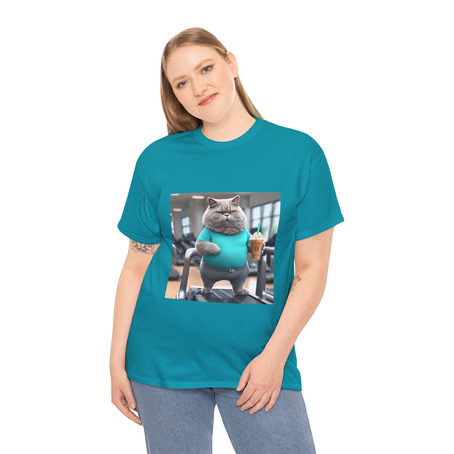 Funny Fat Cat On The Treadmill - Flashlander Gym Shirt