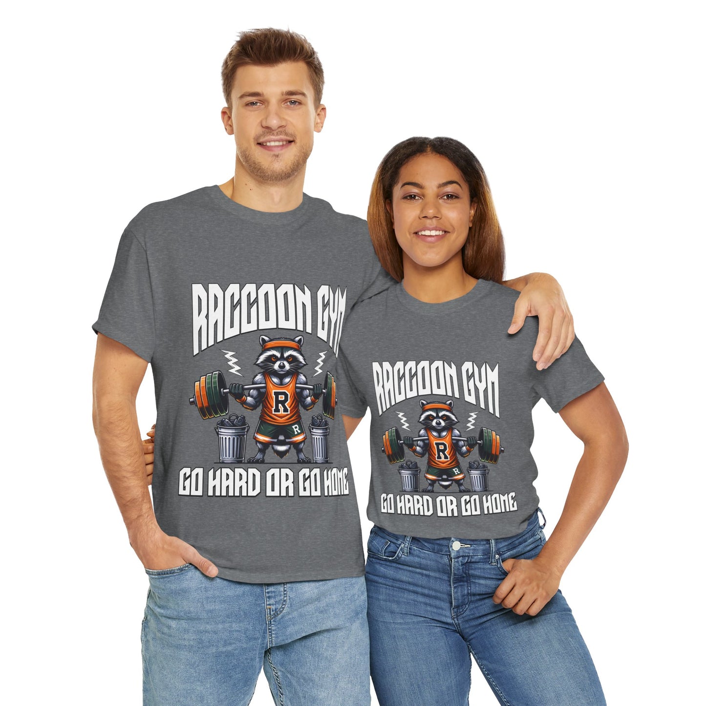 Raccoon Bodybuilder Shirt Flashlander Go Hard or Go Home Gym T-Shirt Cotton Unisex Graphic Tee