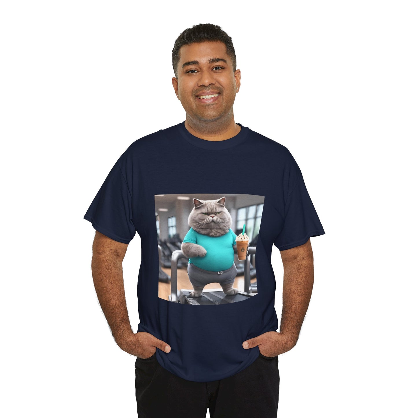 Funny Fat Cat On The Treadmill - Flashlander Gym Shirt