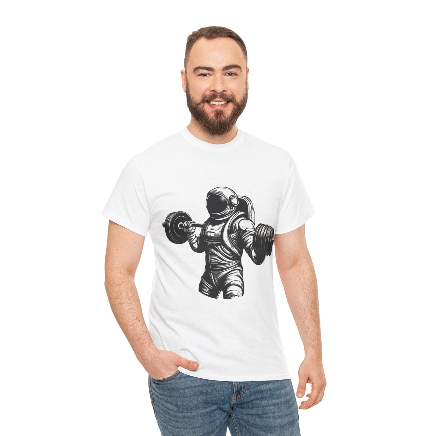 Camiseta de culturista astronauta: rompiendo límites en el espacio Camiseta gráfica de gimnasio Flashlander