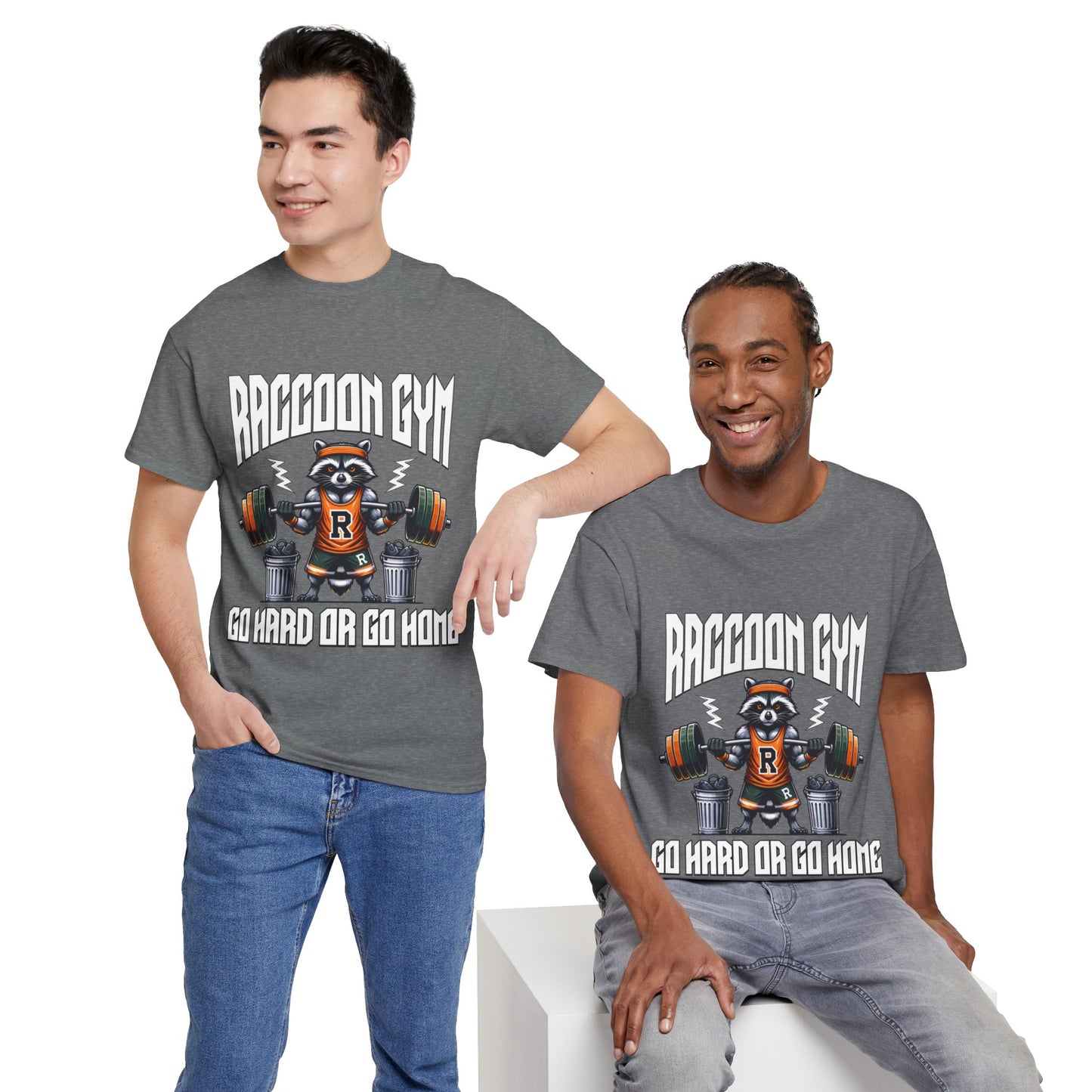 Raccoon Bodybuilder Shirt Flashlander Go Hard or Go Home Gym T-Shirt Cotton Unisex Graphic Tee