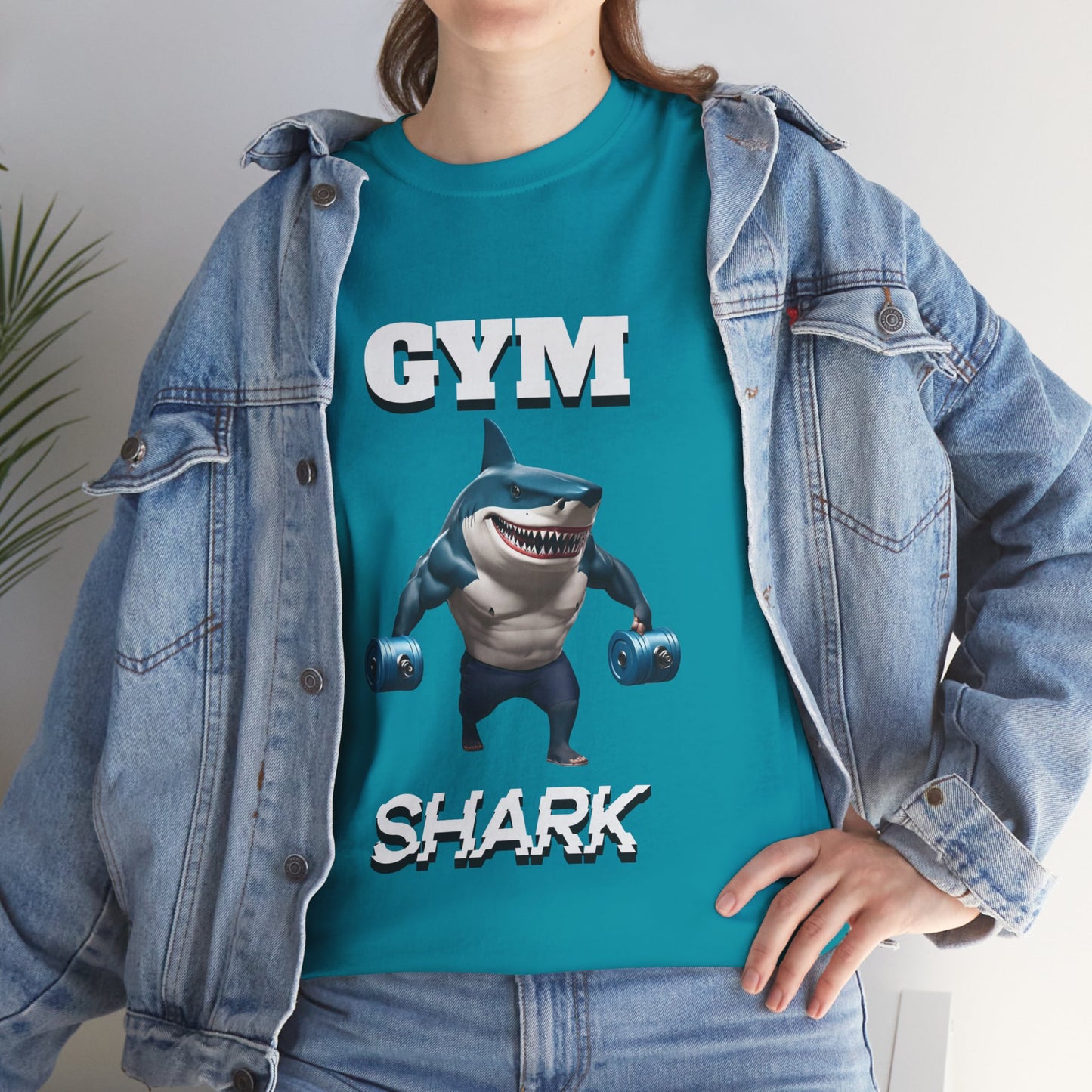 Gym Shark Performance Shirt Flashlander Cotton Unisex Charcoal Black Graphic Tee