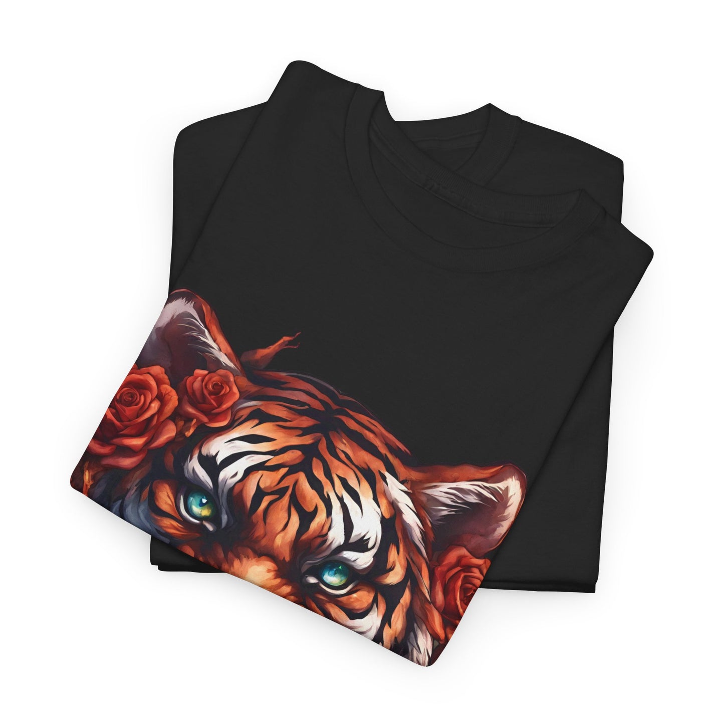 Tiger Flames and Roses T-Shirt Flashlander