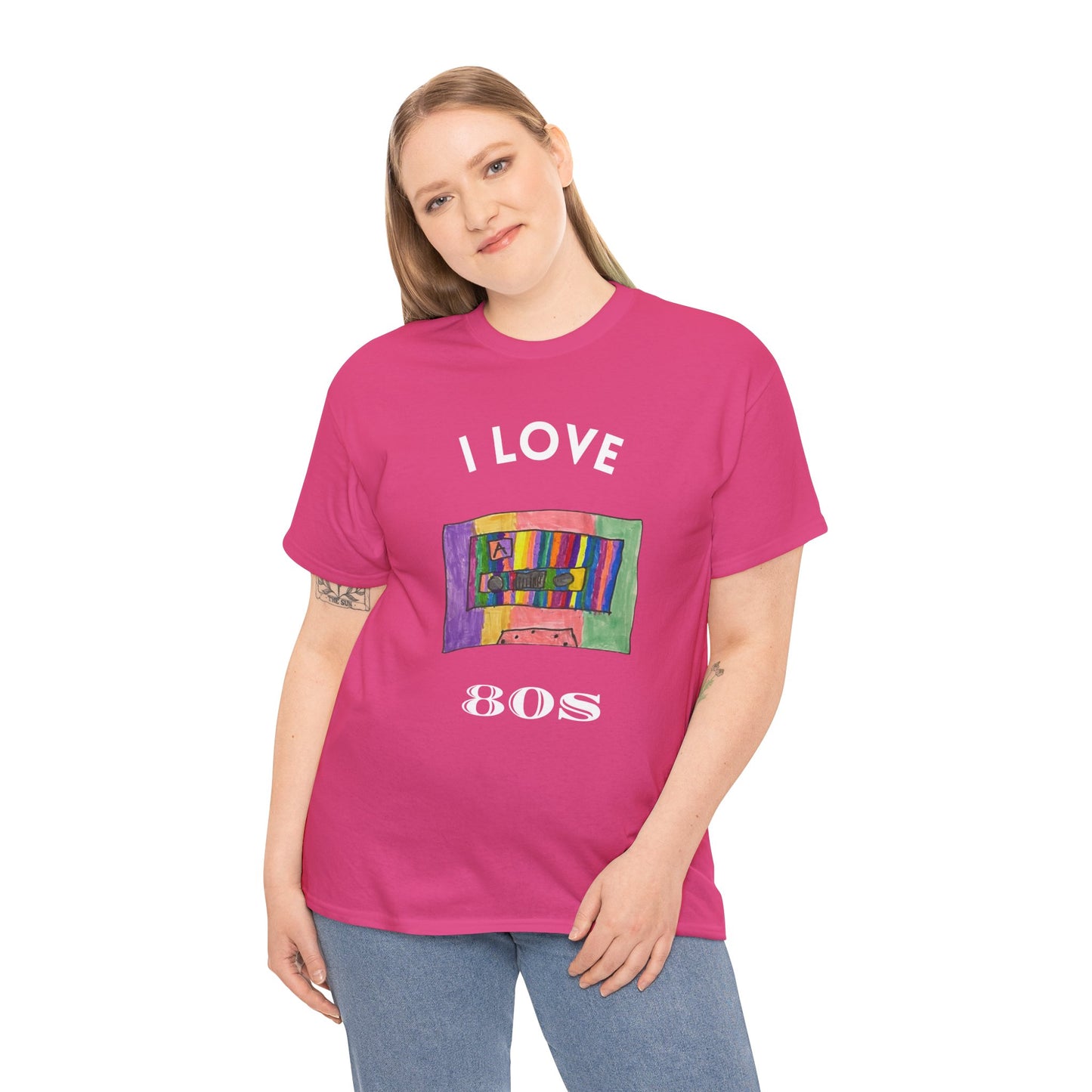 Retro Vibes Art Pop Cassette Tape I Love 80's - Flashlander Gym Shirt