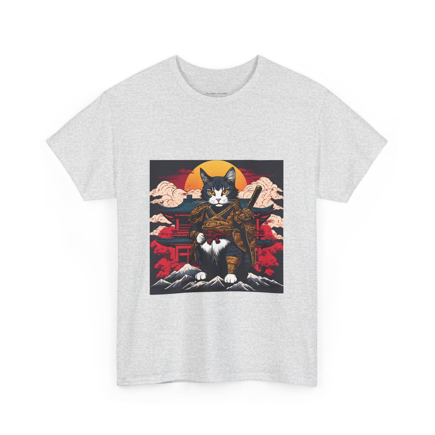 Samurai Cat Cartoon Anime - Flashlander Gym Shirt