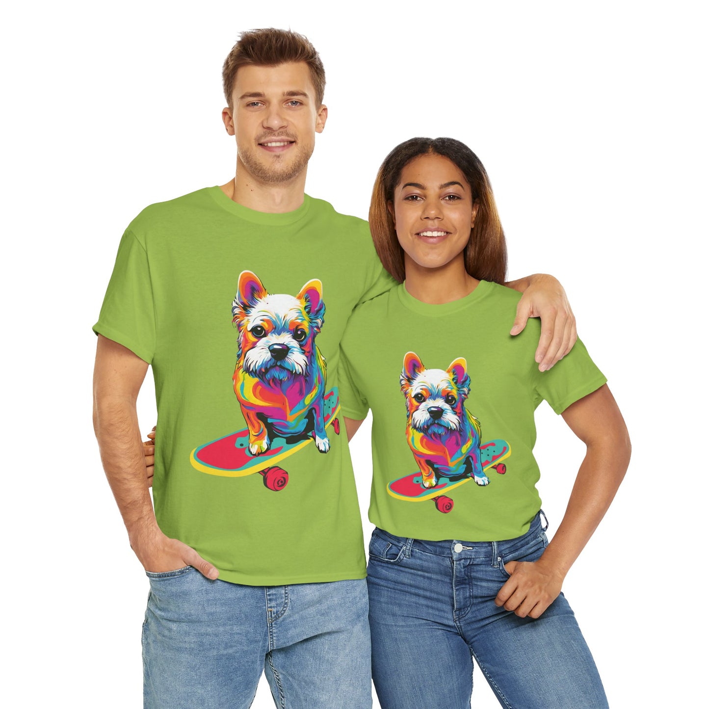 Pop Art Skateboarding Dog Flashlander Gym Shirt