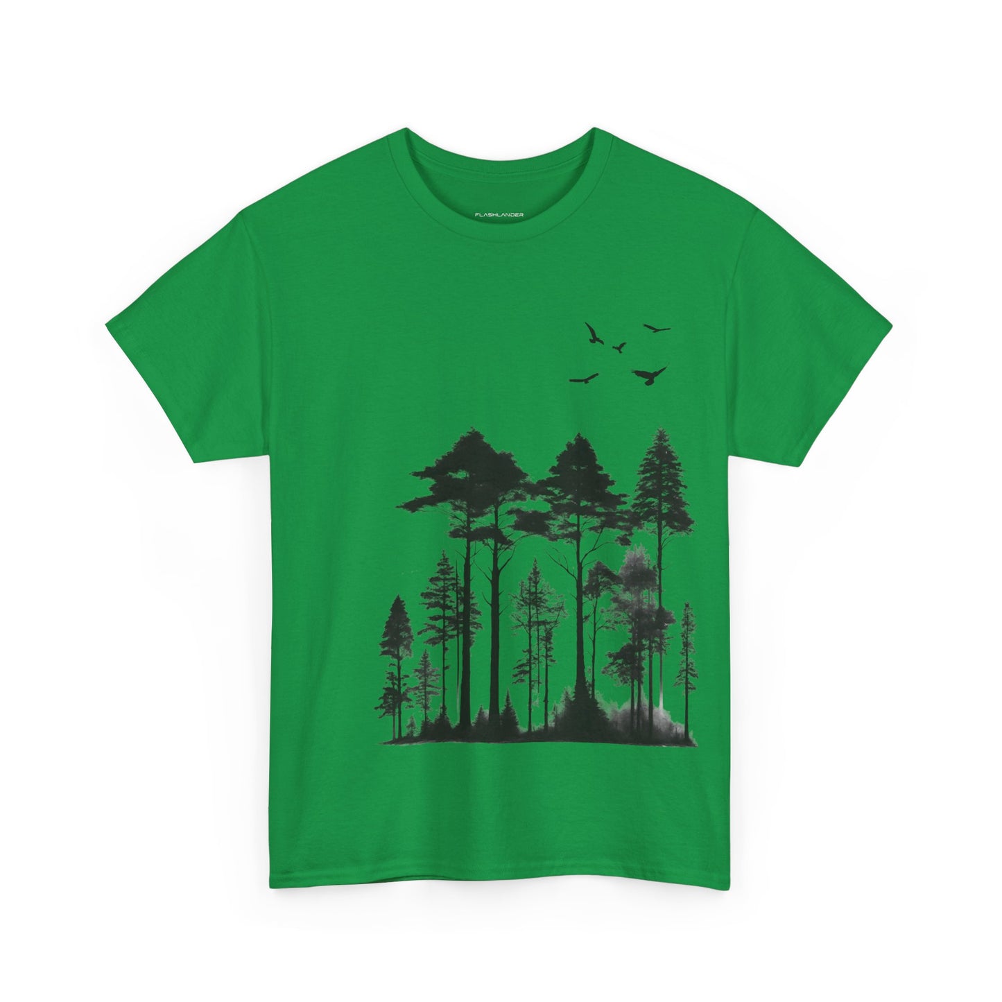 Camisa del bosque de pinos Camiseta unisex de algodón pesado Flashlander