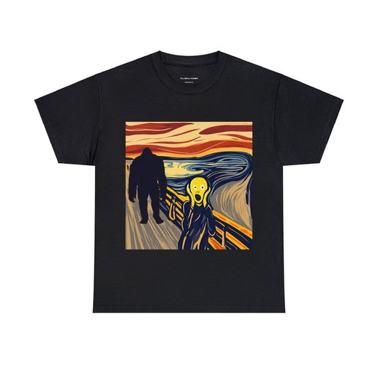 The Scream Meets Bigfoot A Startling Encounter Unisex T-Shirt By Flashlander
