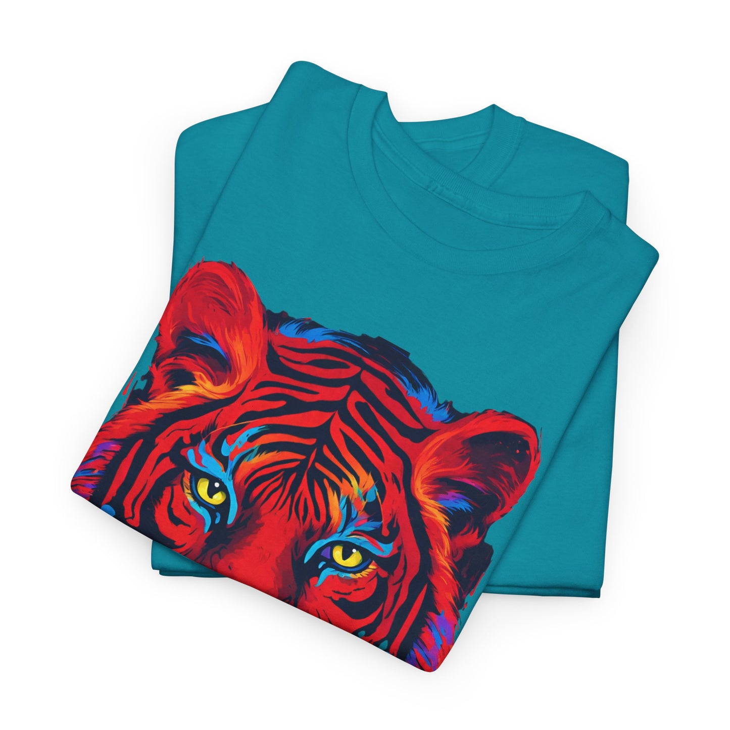 Majestuosa camiseta de Flashlander con diseño pop art de tigre rojo