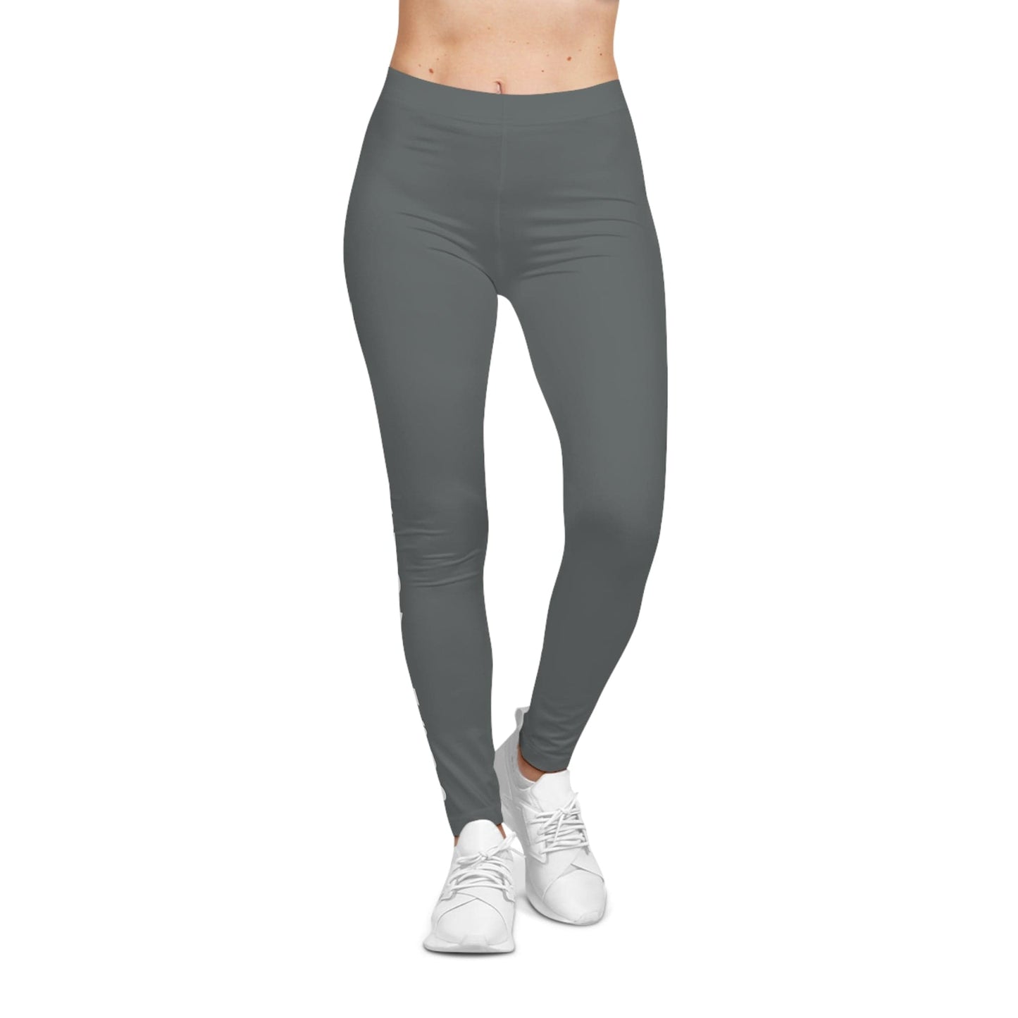 Flashlander Sportswear Evolution Women's Casual Leggings Light Dark Grey (AOP) Featuring Custom Motivational Quote