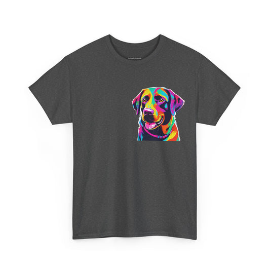 Pop Art Lab Dog in the Heart Camiseta unisex de algodón pesado Flashlander