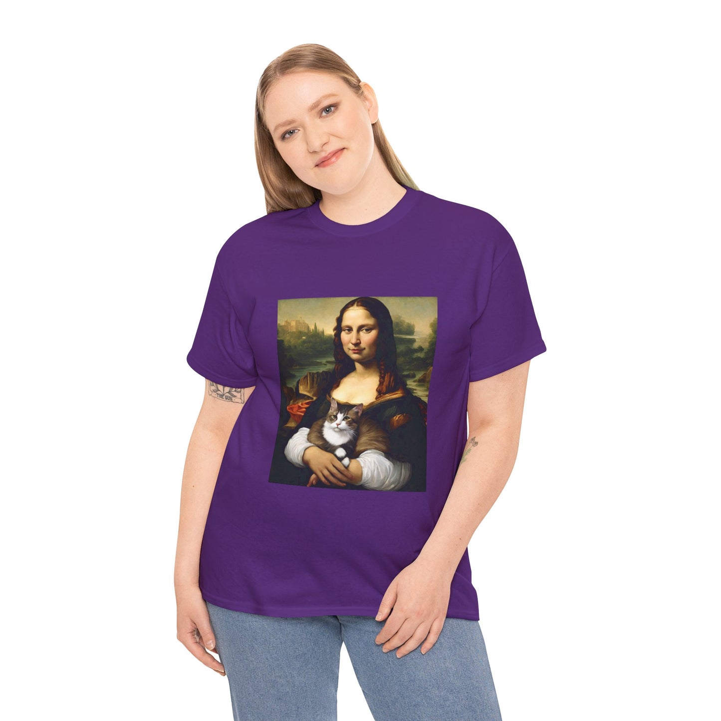 Mona Lisa with Cat - Flashlander Gym Shirt