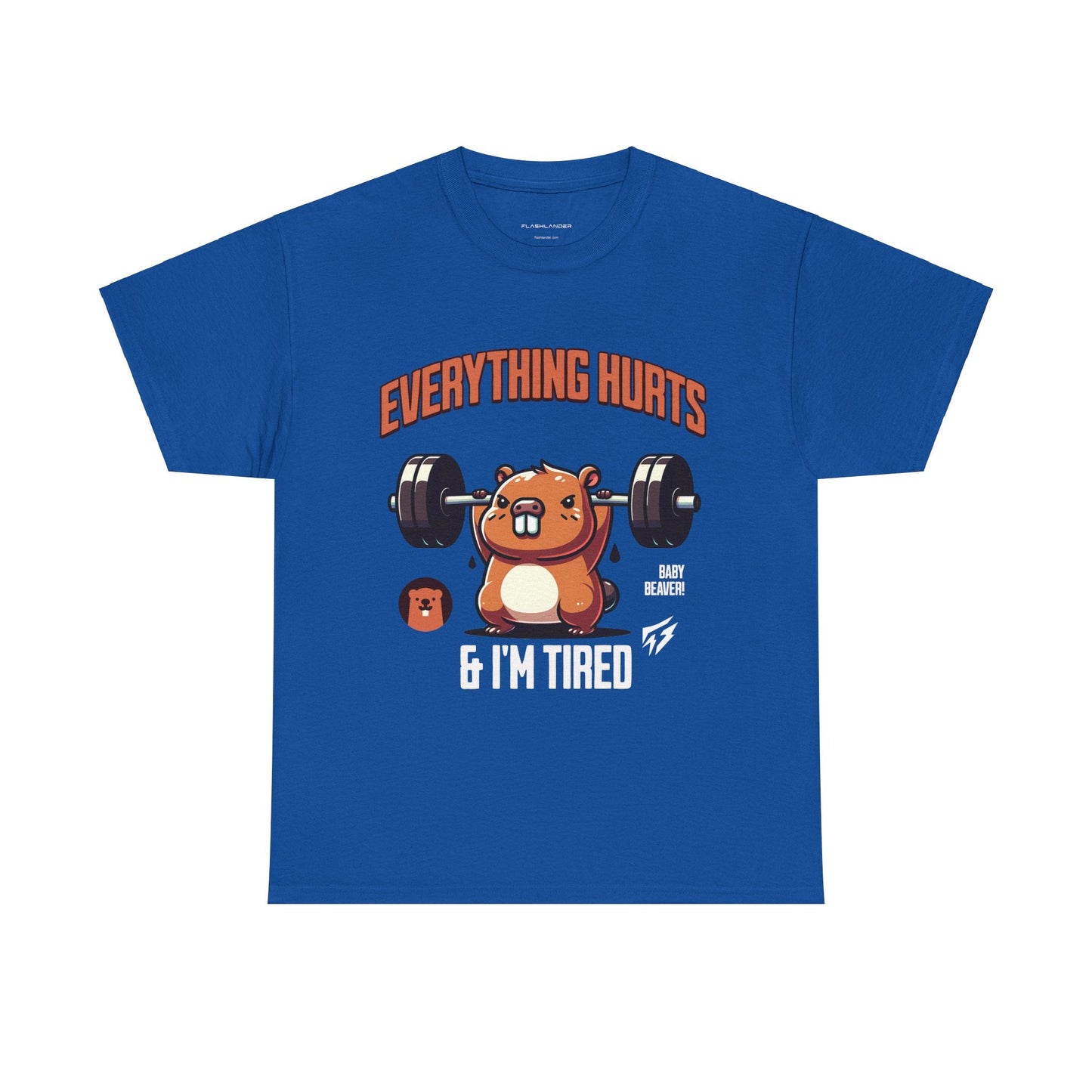 T-shirt de sport Beaver Everything Hurts &amp; I'm Tired T-shirt de sport Flashlander en coton unisexe noir anthracite T-shirt graphique de performance