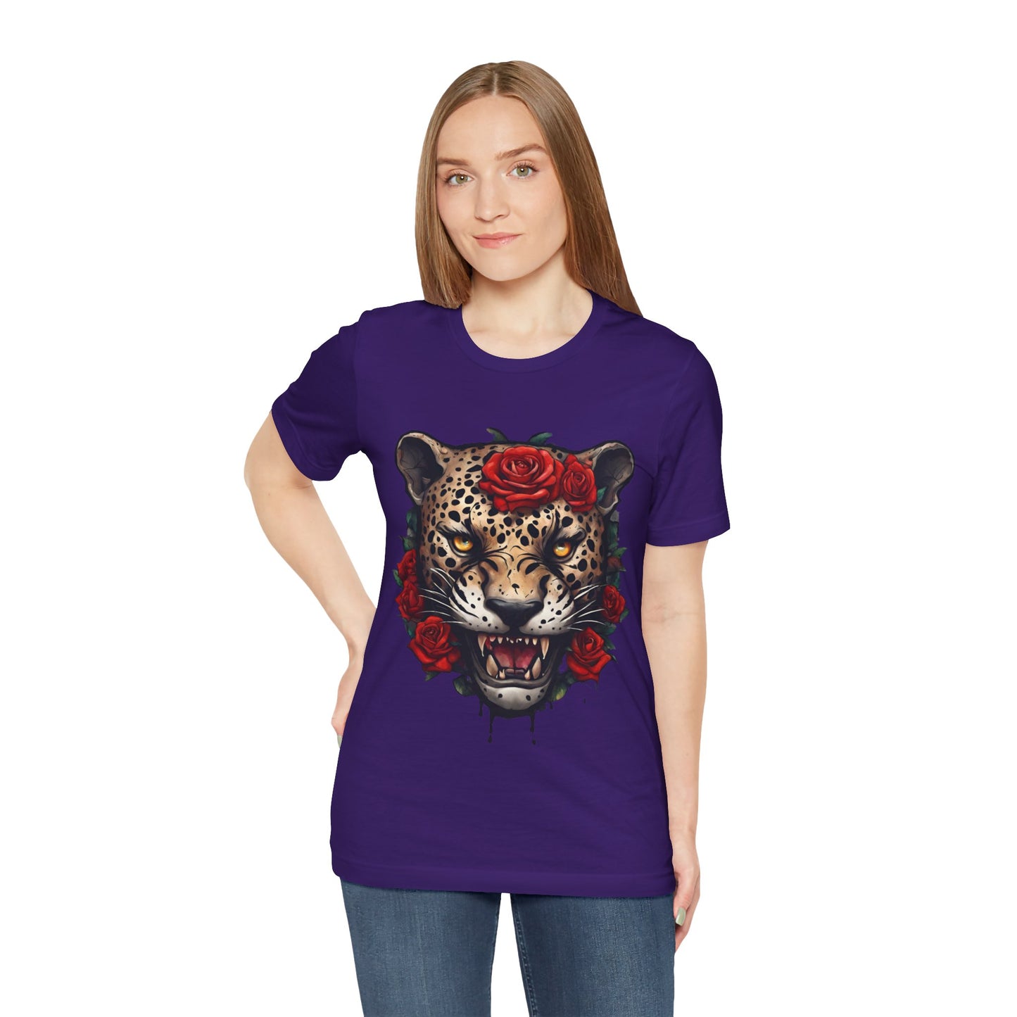 Jaguar Flames and Roses Graphic Tee Flashlander