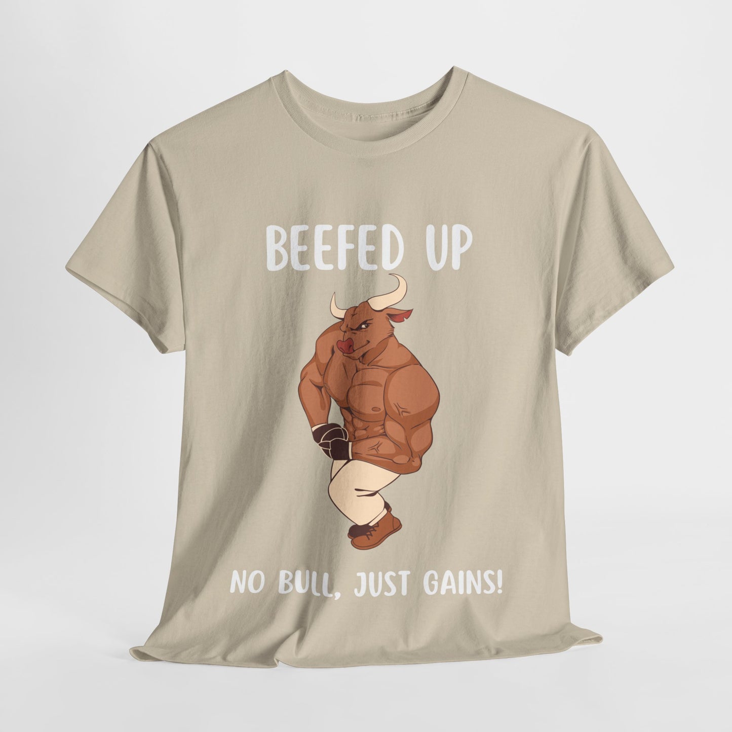 Muscle Bull Beefed Up No Bull, Just Gains - Flashlander Gym Shirt