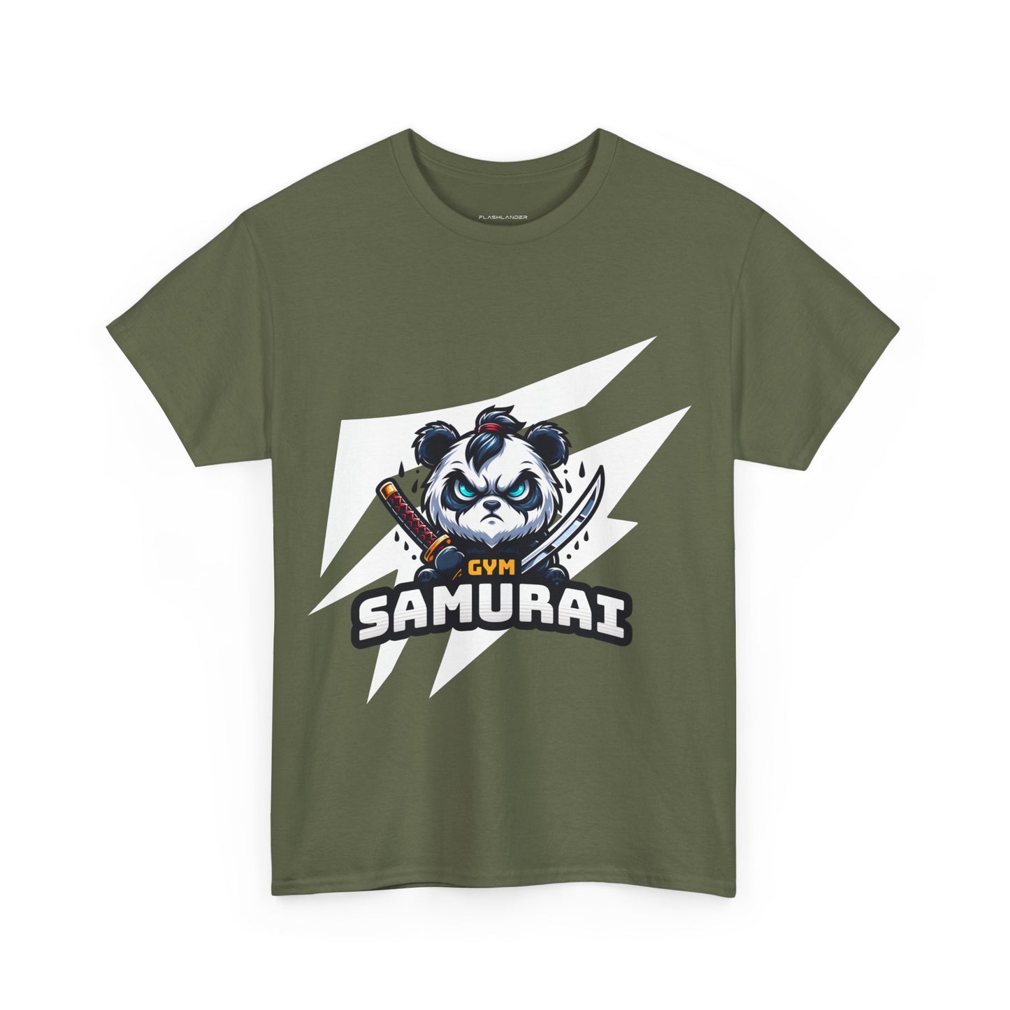 Panda Gym Samurai Shirt Flashlander Performance T-Shirt Cotton Unisex Charcoal Black Graphic Tee