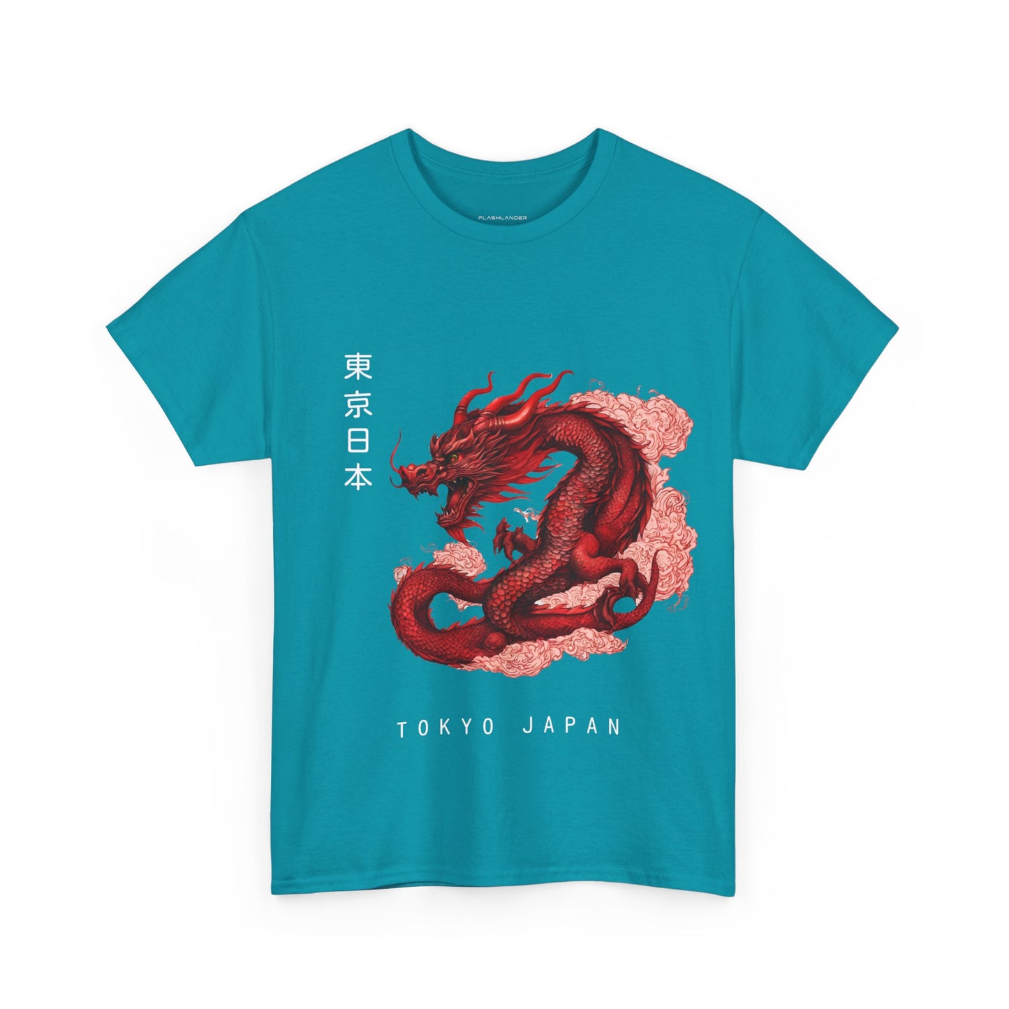 Red Dragon with Custom Japanese Name - Flashlander Gym Shirt