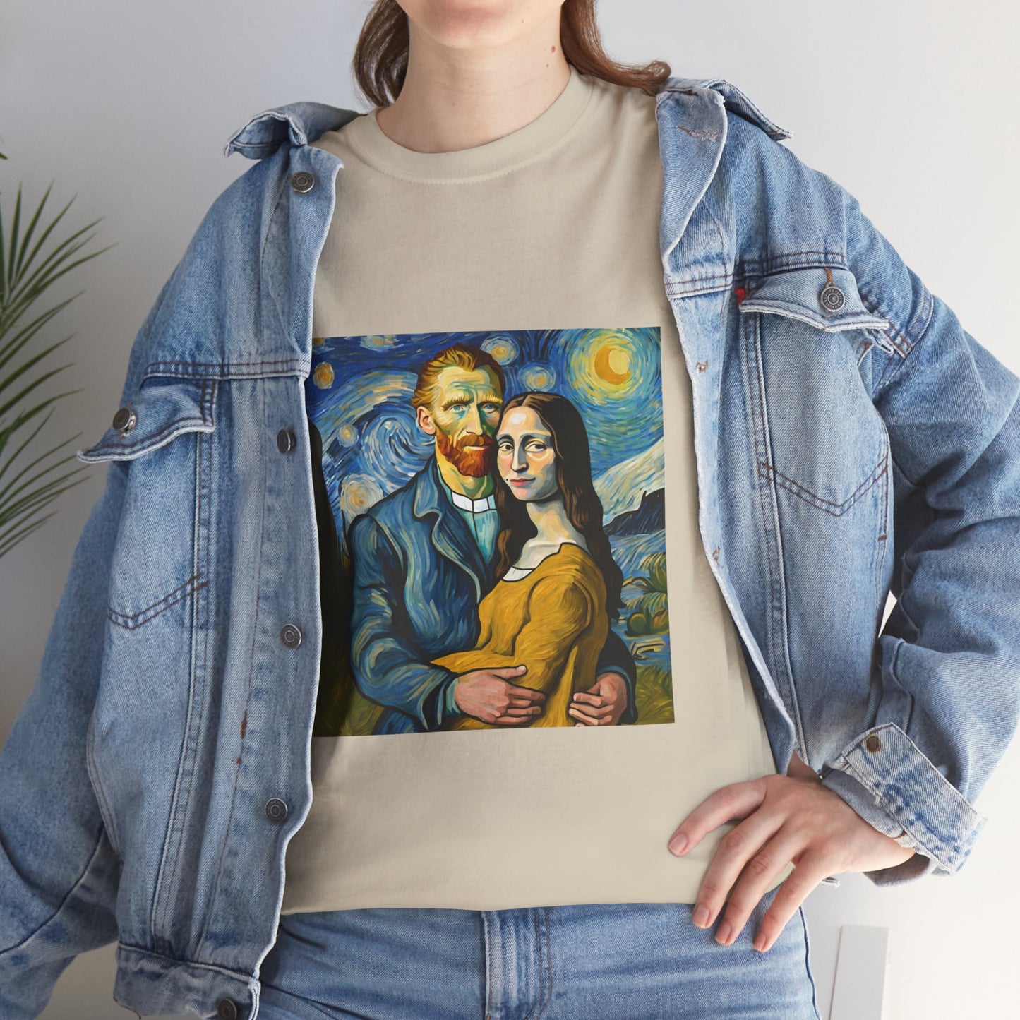 Funny Mona Lisa with Vincent Van Gogh Starry Night - Flashlander Gym Shirt