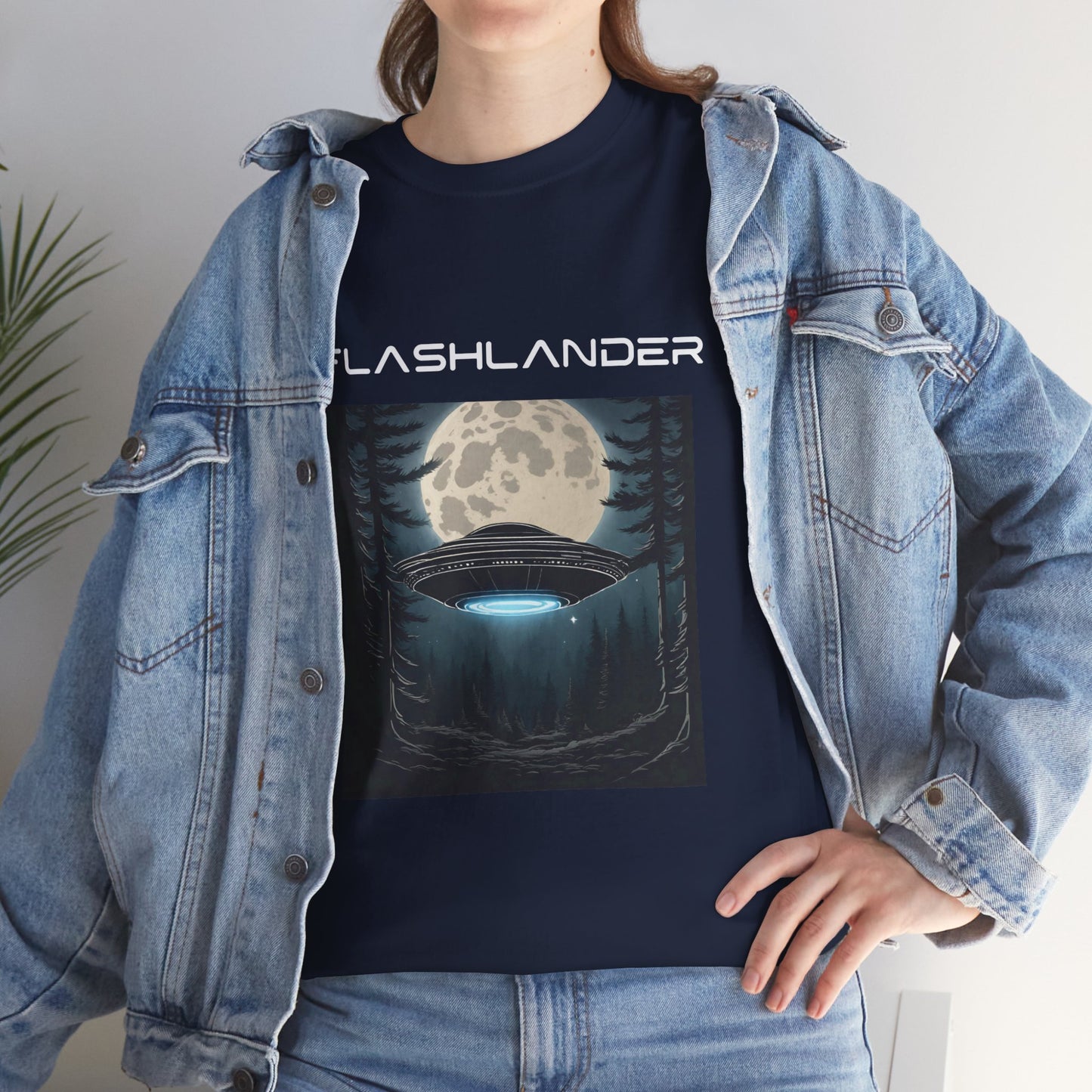 UFO Soaring Low in the Forest Tee Flashlander Gym Shirt