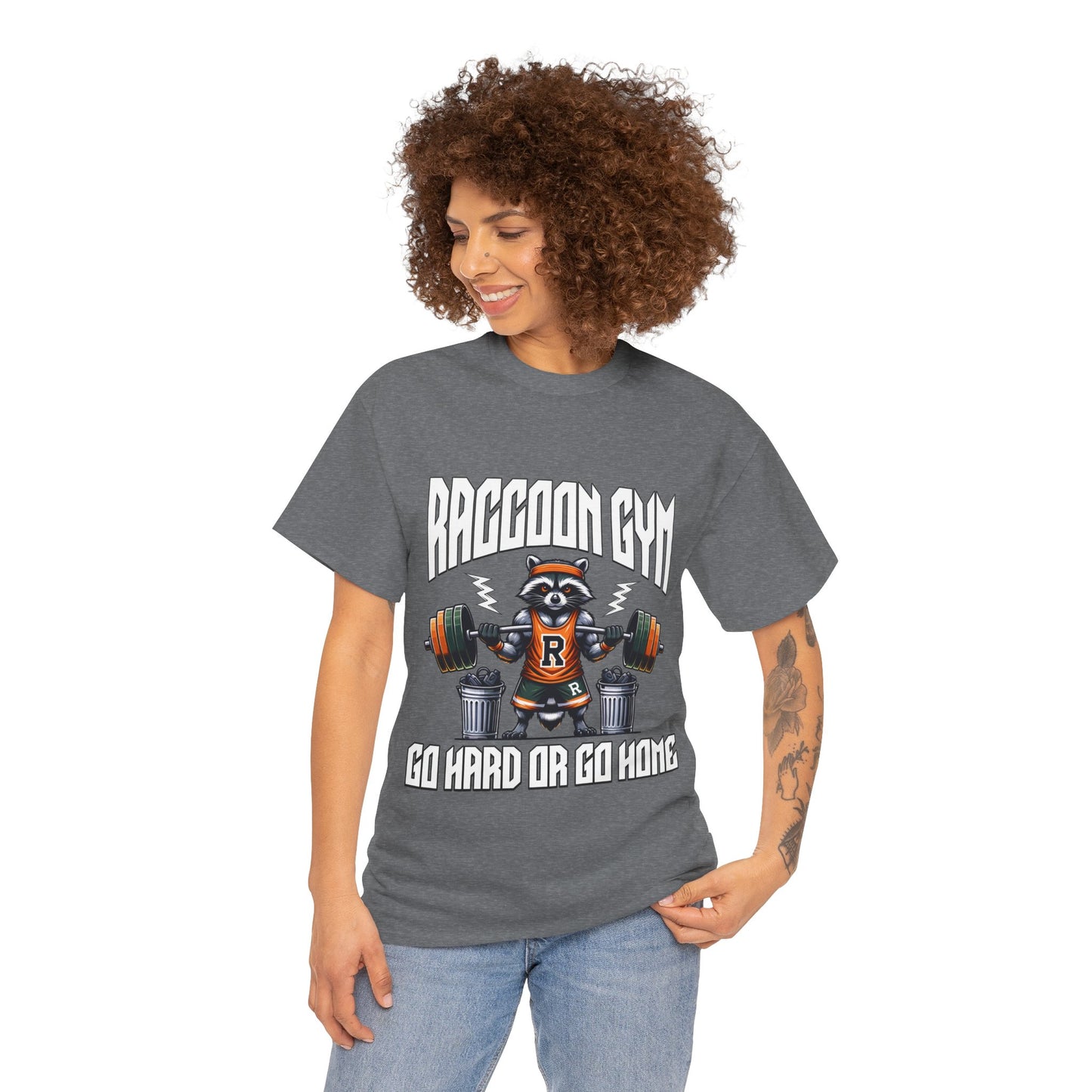 Raccoon Bodybuilder Shirt Flashlander Go Hard or Go Home Gym T-Shirt Cotton Unisex Graphic Tee