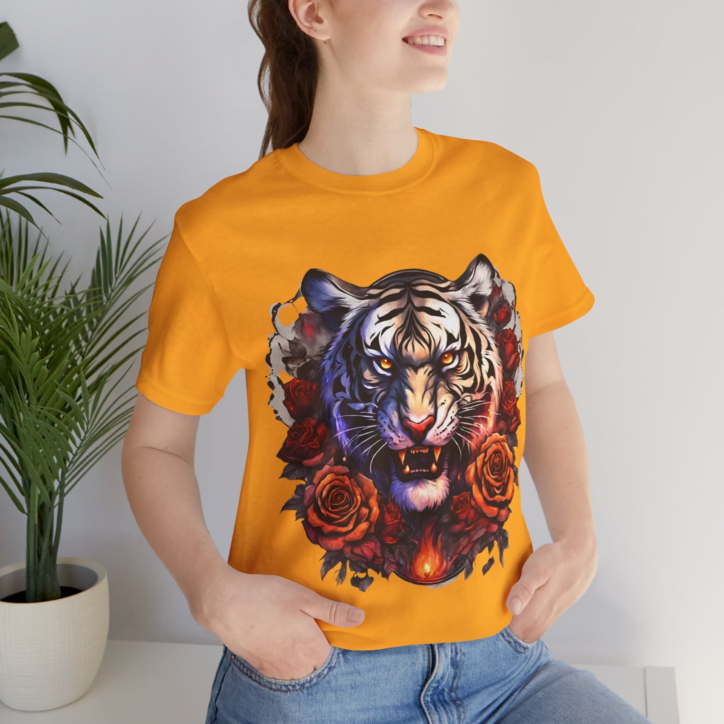 White Tiger Flames Flashlander Gym Shirt