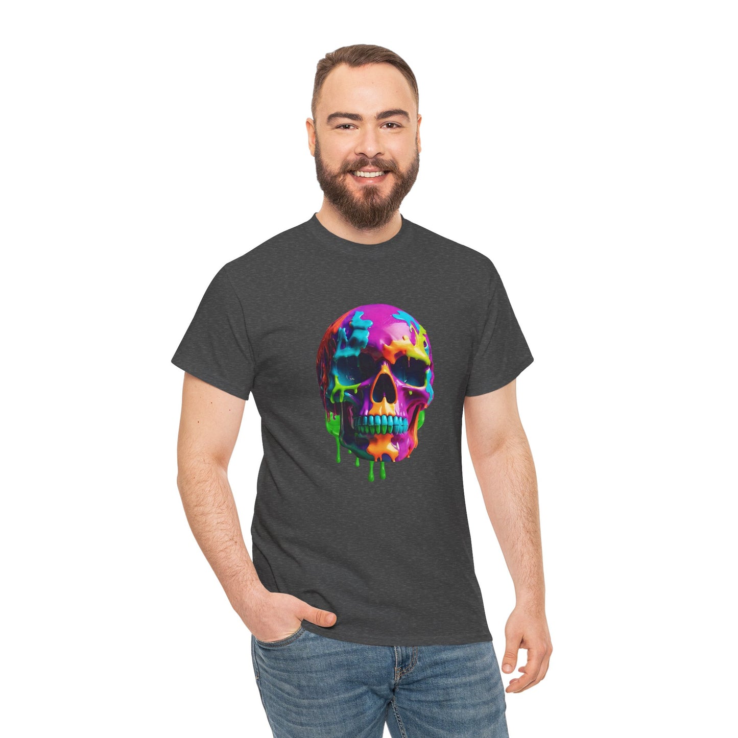 Camiseta con calavera de fusión de neón Flashlander