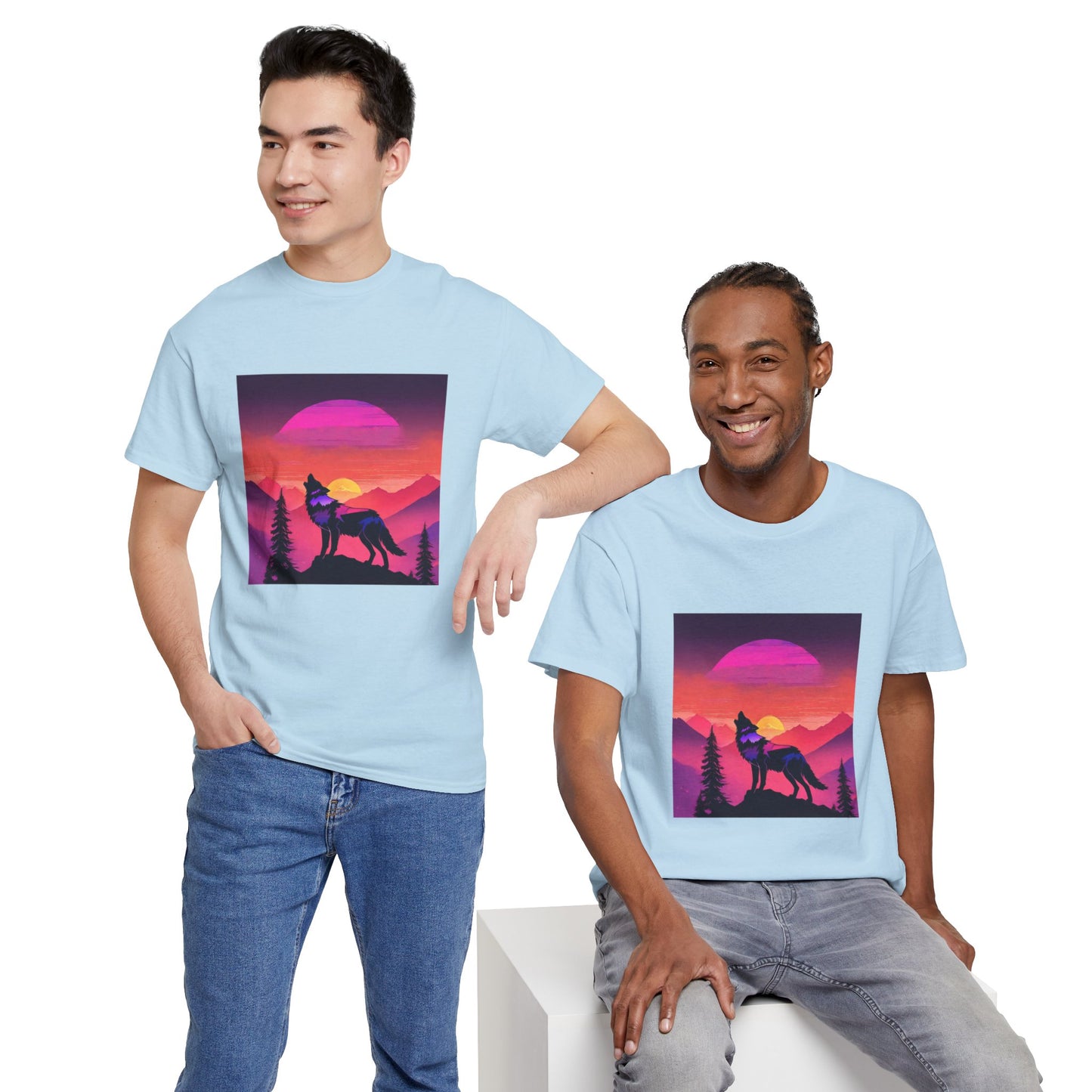 Wolf Majestic Sunset Gaphic Tee Flashlander