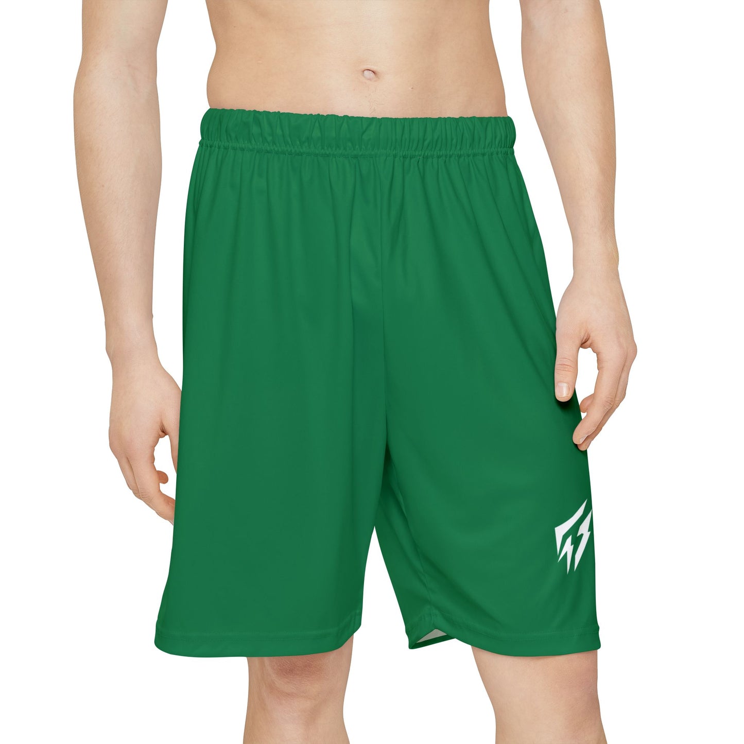 Flashlander ALG Performance Men’s Sports Shorts (AOP) Dark Green Forest