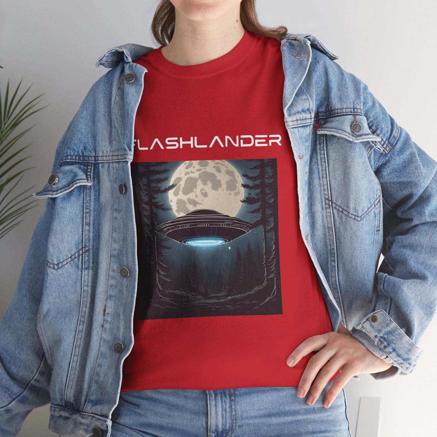 UFO Soaring Low in the Forest Tee Flashlander Gym Shirt