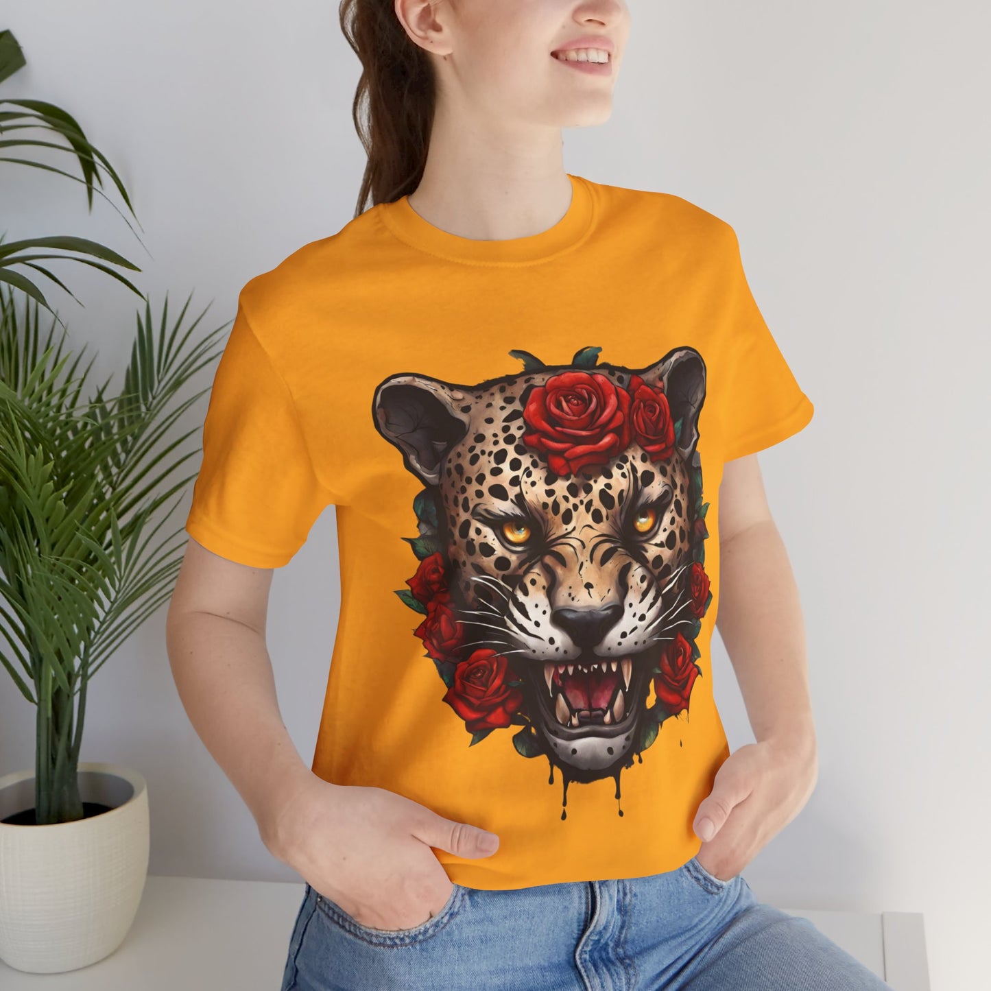 Jaguar Flames and Roses Graphic Tee Flashlander