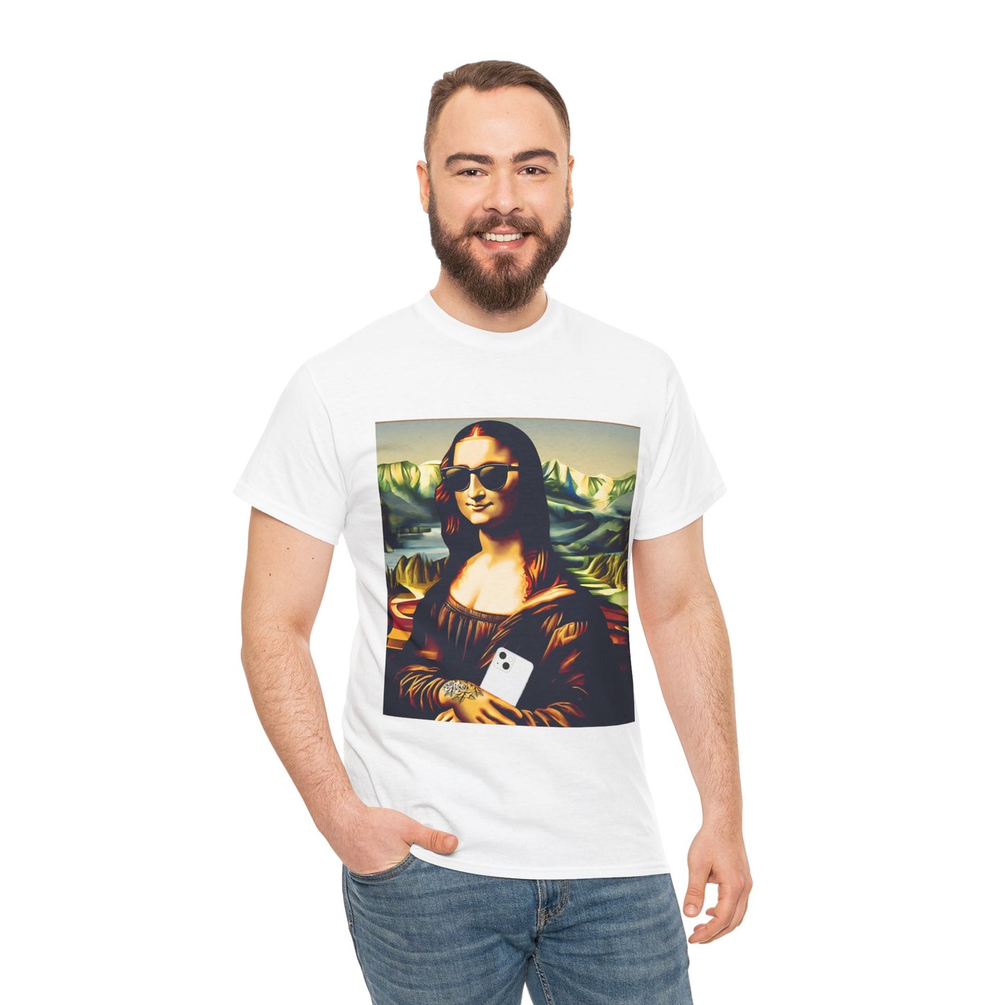 Camiseta deportiva de Flashlander: Mona Lisa moderna y divertida 