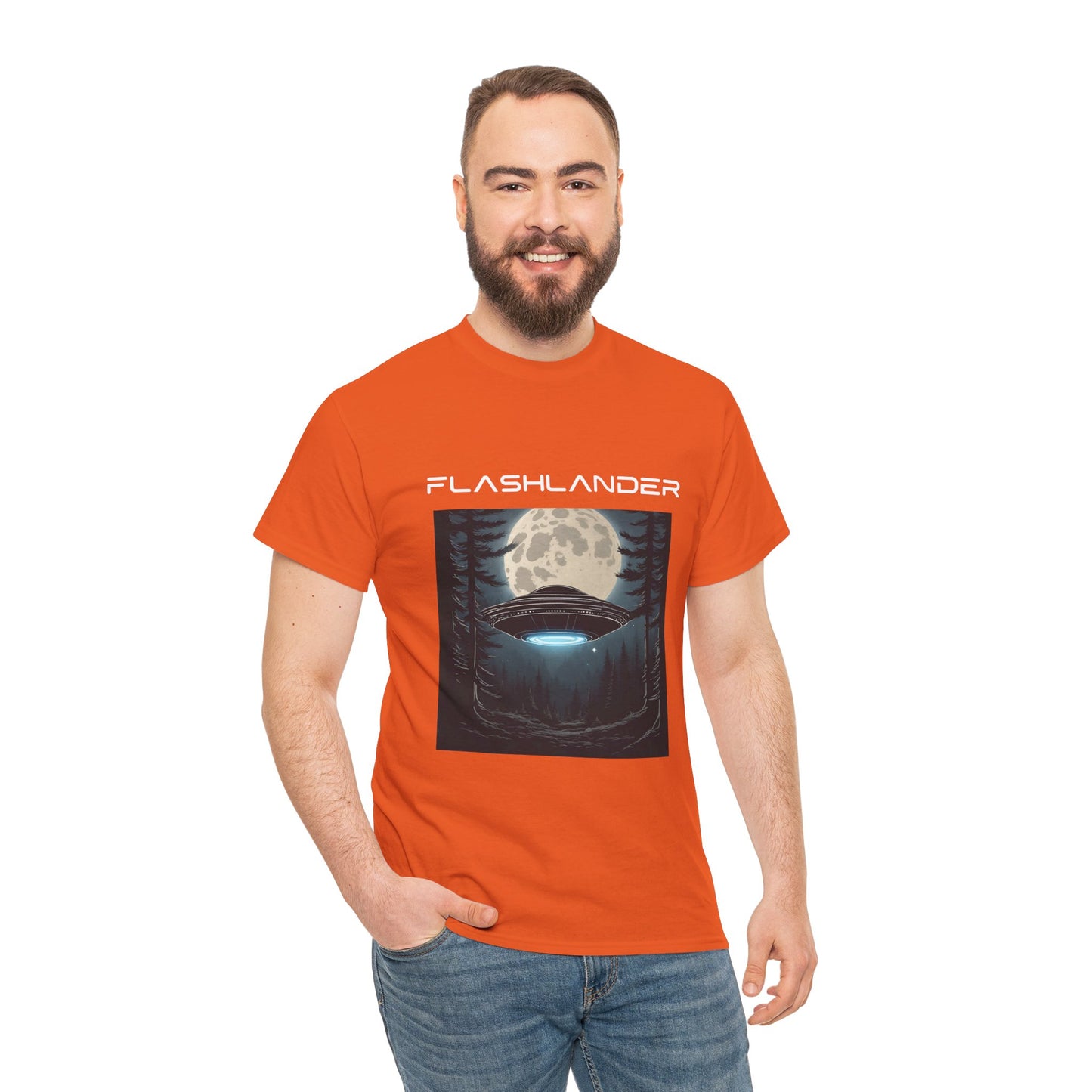 UFO Soaring Low in the Forest Tee Flashlander Gym Shirt