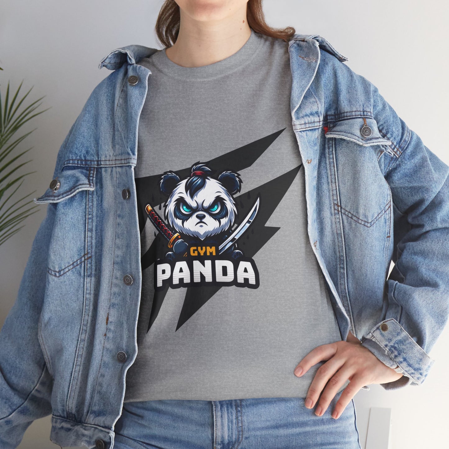 Panda Gym Samurai Shirt Flashlander Performance T-Shirt Cotton Unisex Charcoal Black Graphic Tee